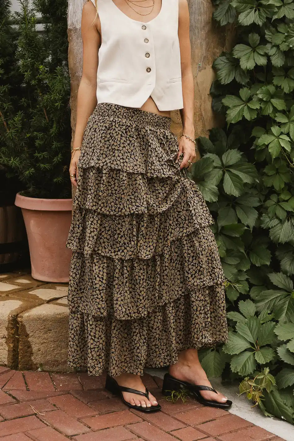 Kat Ditsy Floral Skirt - Women's Summer Floral Print A-Line Skirt | Perfect for Beach Vacations, Brunch Dates & Casual Outings