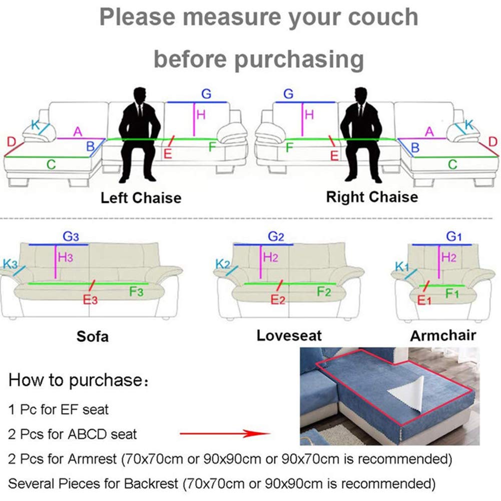 Soft Plush Sofa Slipcover - 90x210cm (35x83in) Stretchable Couch Cover with Anti-Slip Design for 1-4 Cushions, Furniture Protector in Brown | Perfect for Living Room, Family Room & Pet-Friendly Homes