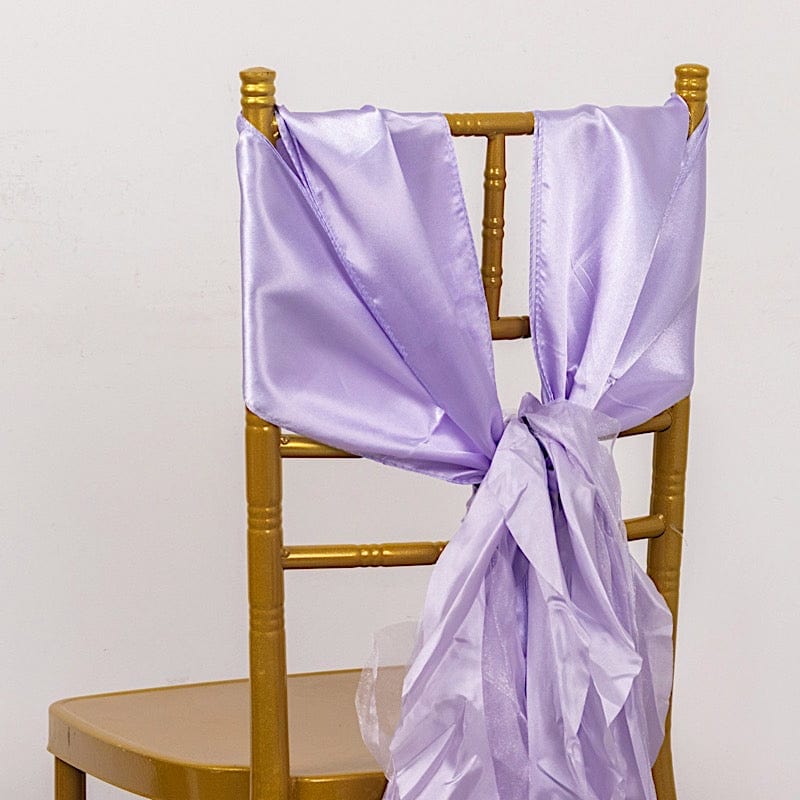 5 Pack Curly Willow Chiffon Satin Chair Sashes - Elegant Wedding Decor, Bridal Shower & Party Chair Ribbons for Banquet, Reception, and Special Events
