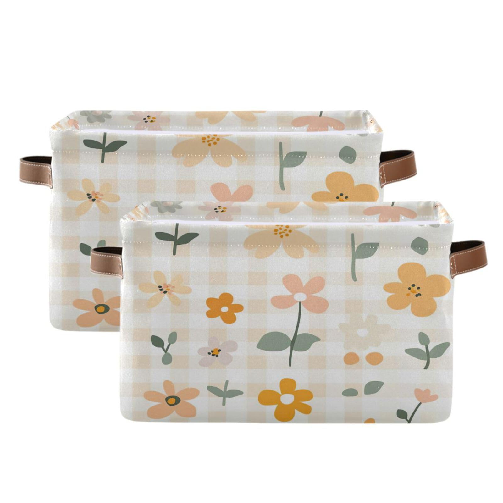 2-Pack Foldable Large Square Storage Baskets with Handles - Multi-Functional Closet Organizer for Toys, Books & Clothes | Perfect for Nursery, Bedroom & Playroom Organization