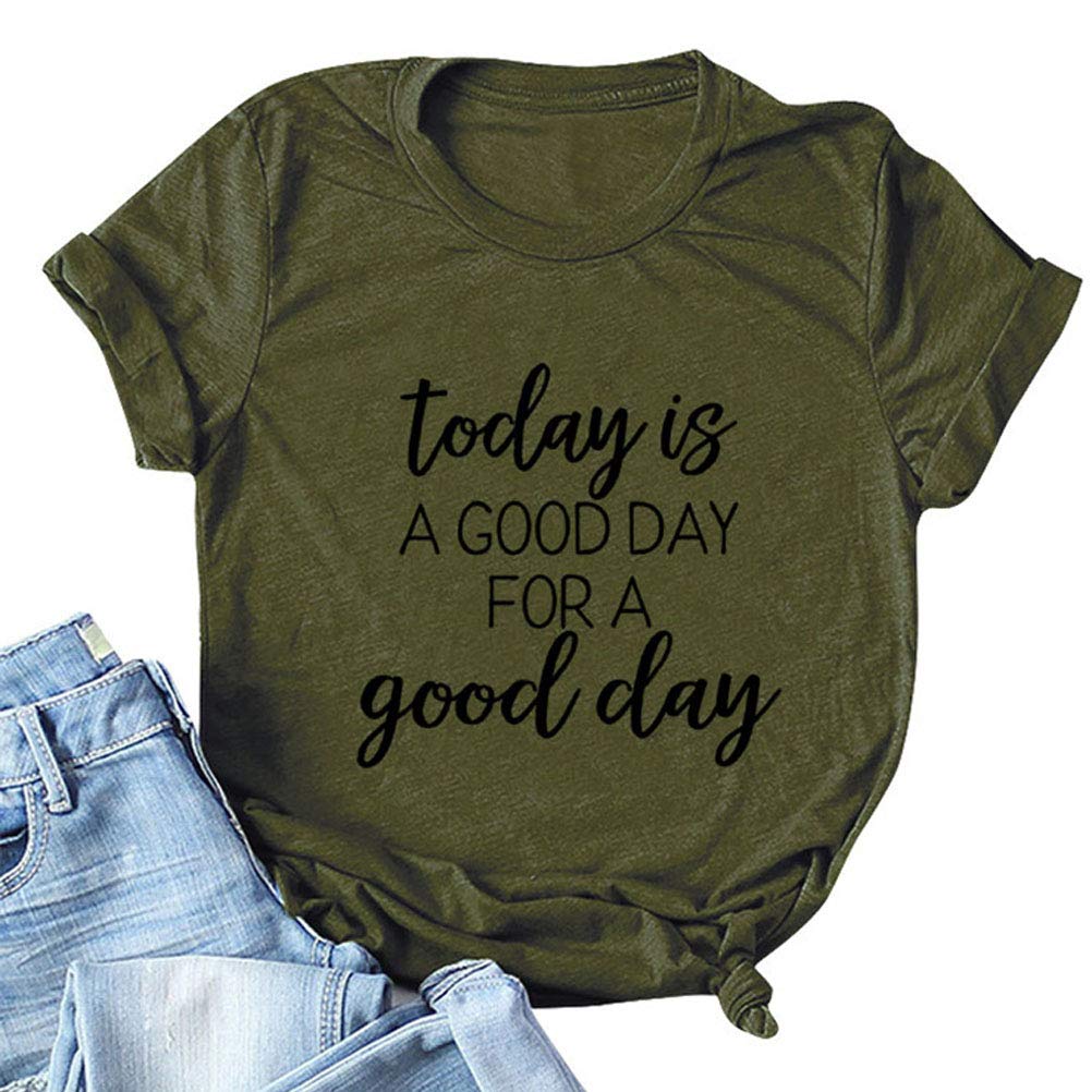 YourTops Women's 'Today is A Good Day' Motivational T-Shirt - Comfortable Casual Tee for Everyday Wear, Workouts & Weekend Outfits