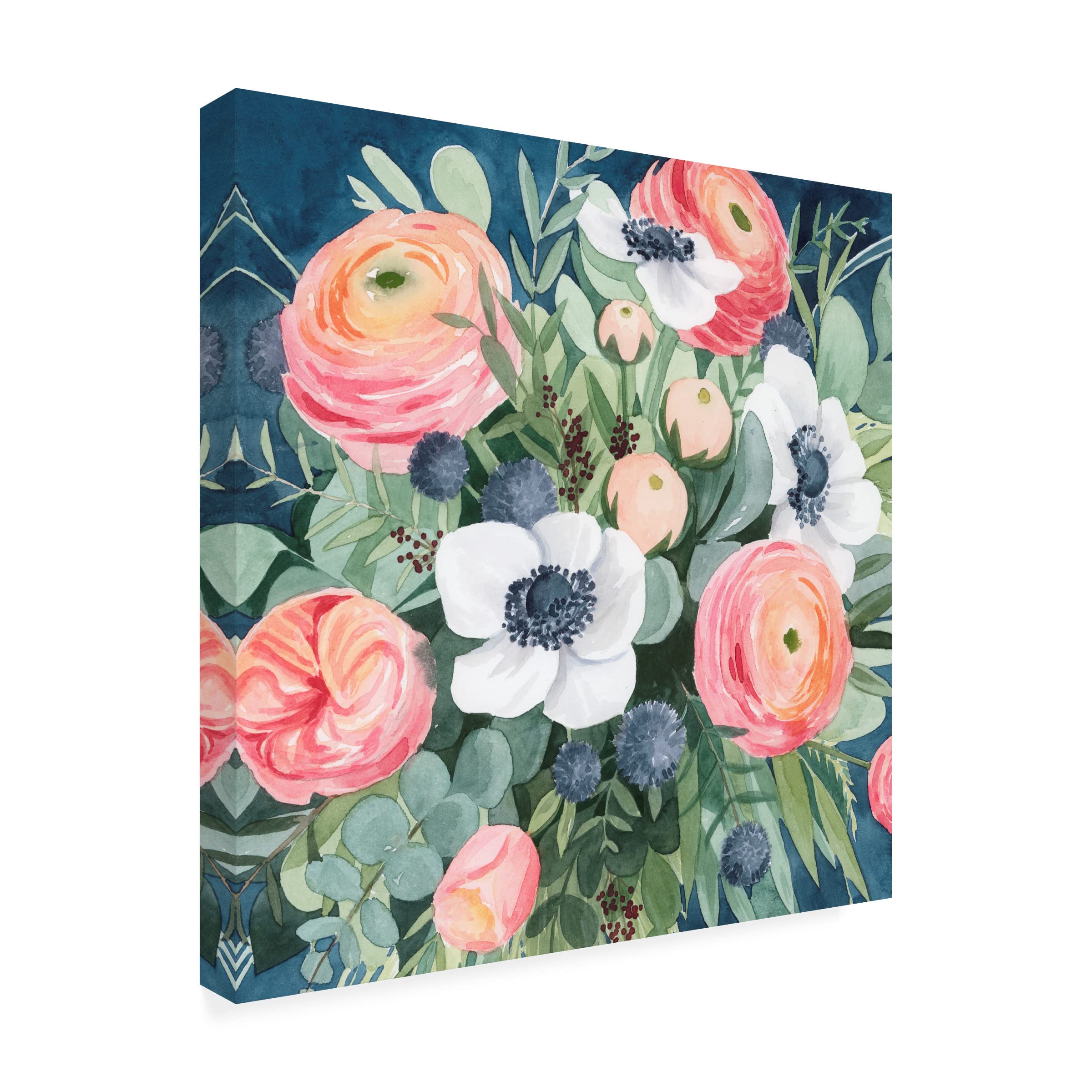 Grace Popp 'Bewitching Bouquet II' Floral Canvas Wall Art Print - Handmade Home Decor for Living Room, Bedroom & Office
