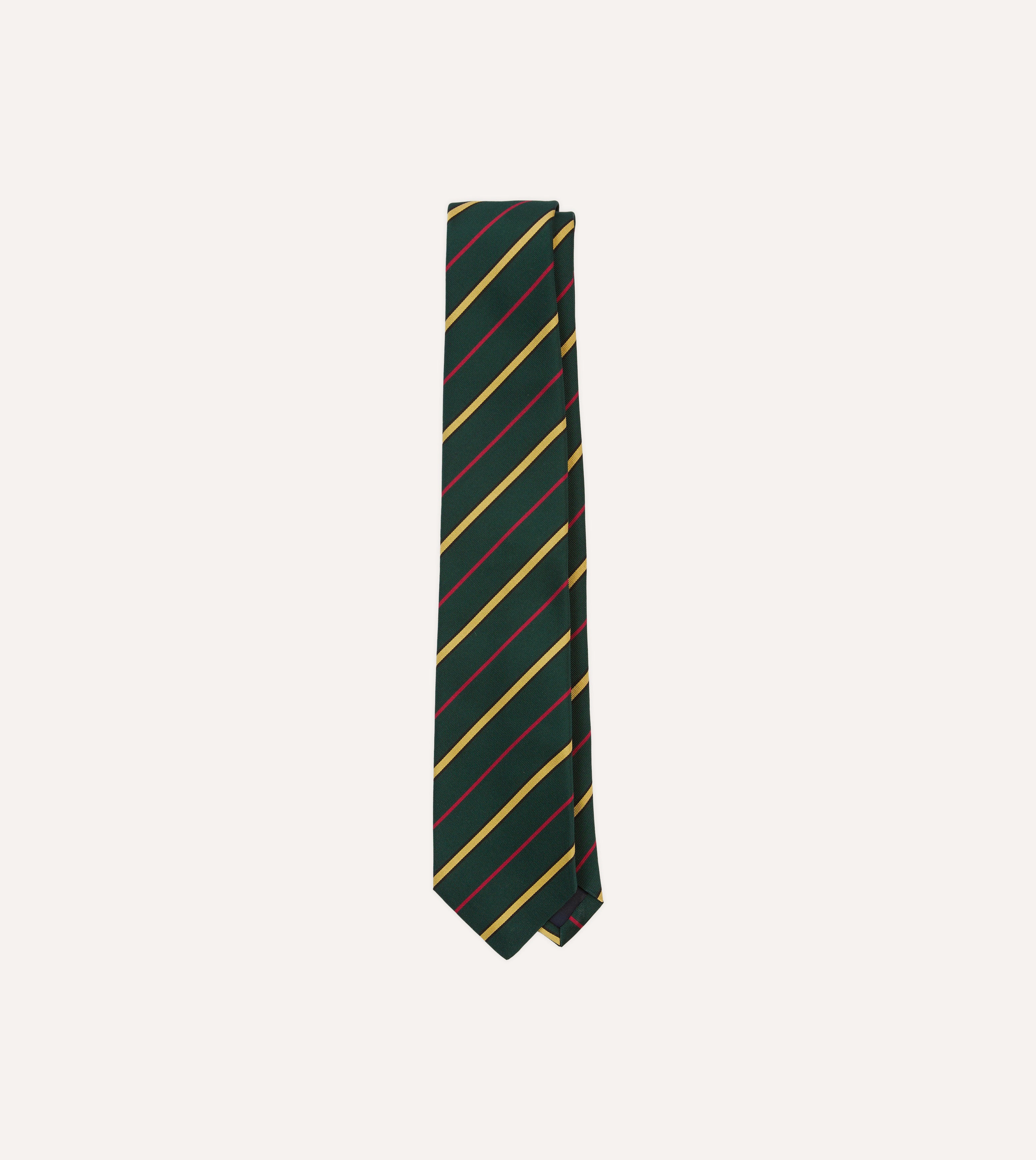 Navy Red White Multi Stripe Mogador Silk Tipped Tie for Men - Elegant Formal Necktie for Business, Weddings & Special Occasions