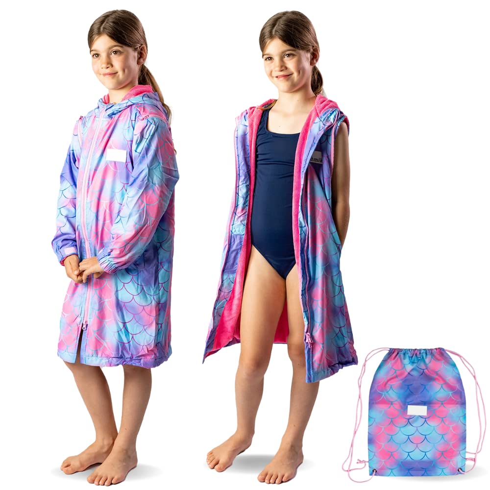 Unisex Waterproof Swim Parka with Free Swim Bag - Warm & Water-Resistant Coat for Kids & Adults | Perfect for Swimming, Surfing & Beach Activities