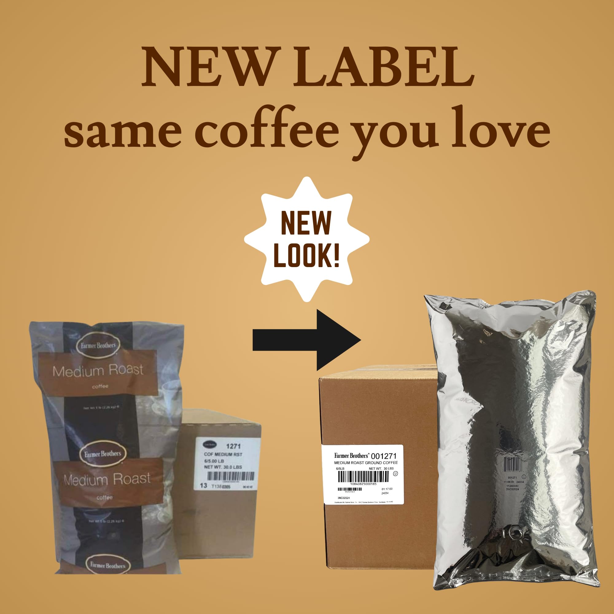 Farmer Brothers Medium Roast Ground Coffee - 6 Pack (5lbs Each) - Premium Coffee for Restaurants, Offices & Catering | Bulk Coffee for Commercial Use & Large Gatherings