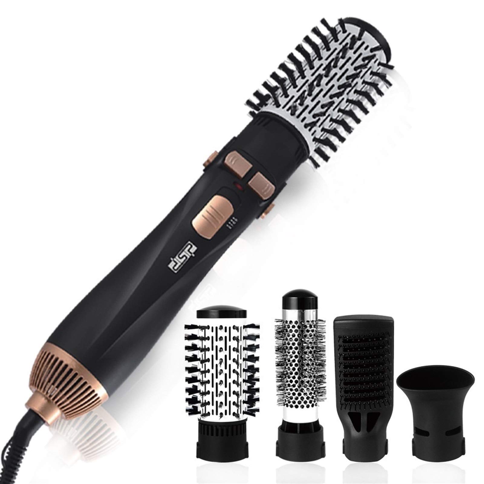 CFPL 2-in-1 Hair Dryer Brush & Styler - Ionic Blow Dryer with Detachable Round Brush Heads for Frizz-Free Blowouts, Curls & Straightening - Salon Quality Styling Tool for Home Use
