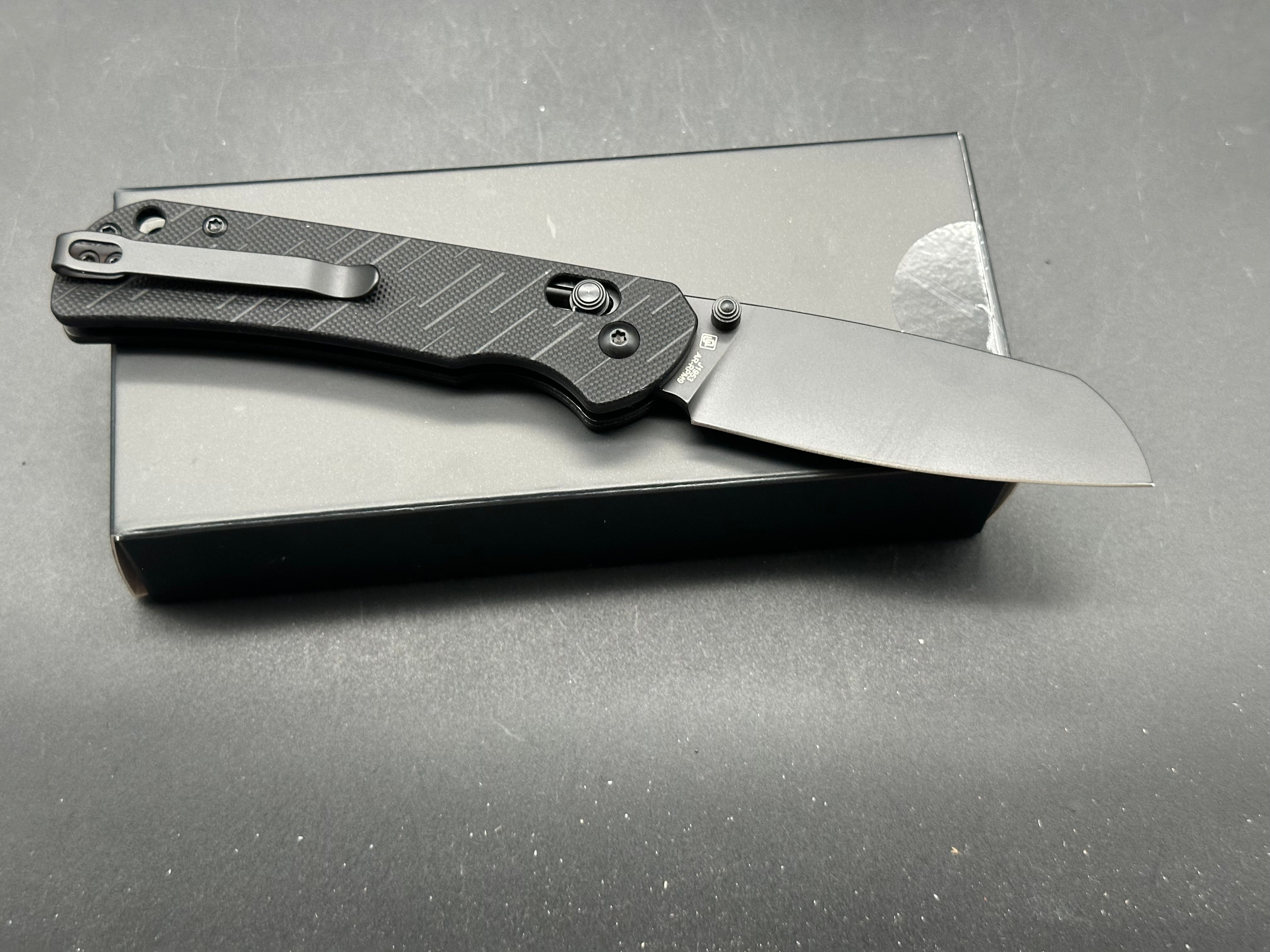 CJRB Lyrid Folding Knife - Black G10 Handle, AR-RPM9 Steel Sheepsfoot Blade - EDC, Camping, Outdoor Survival Tool