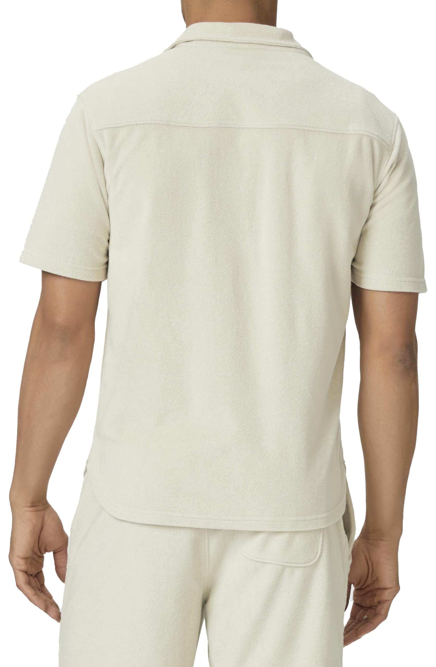 PAIGE Men's Colvin Terry Cloth Button Up Shirt - Soft Casual Short Sleeve Shirt for Summer, Beach & Lounge Wear