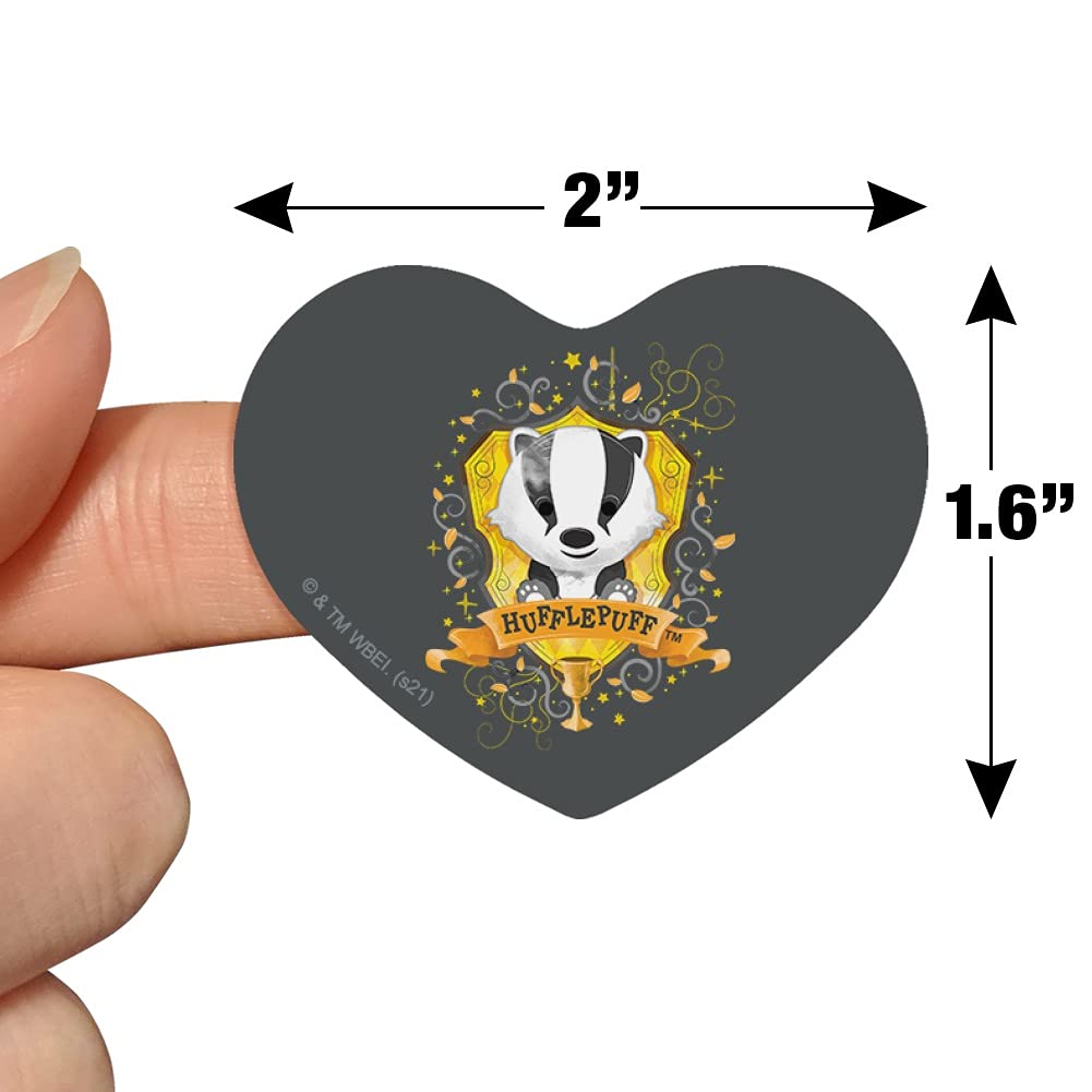 Harry Potter Hufflepuff Crest Heart Shaped Planner Stickers - Scrapbook & Journal Decoration for DIY Crafts, Bullet Journaling, and Gift Wrapping