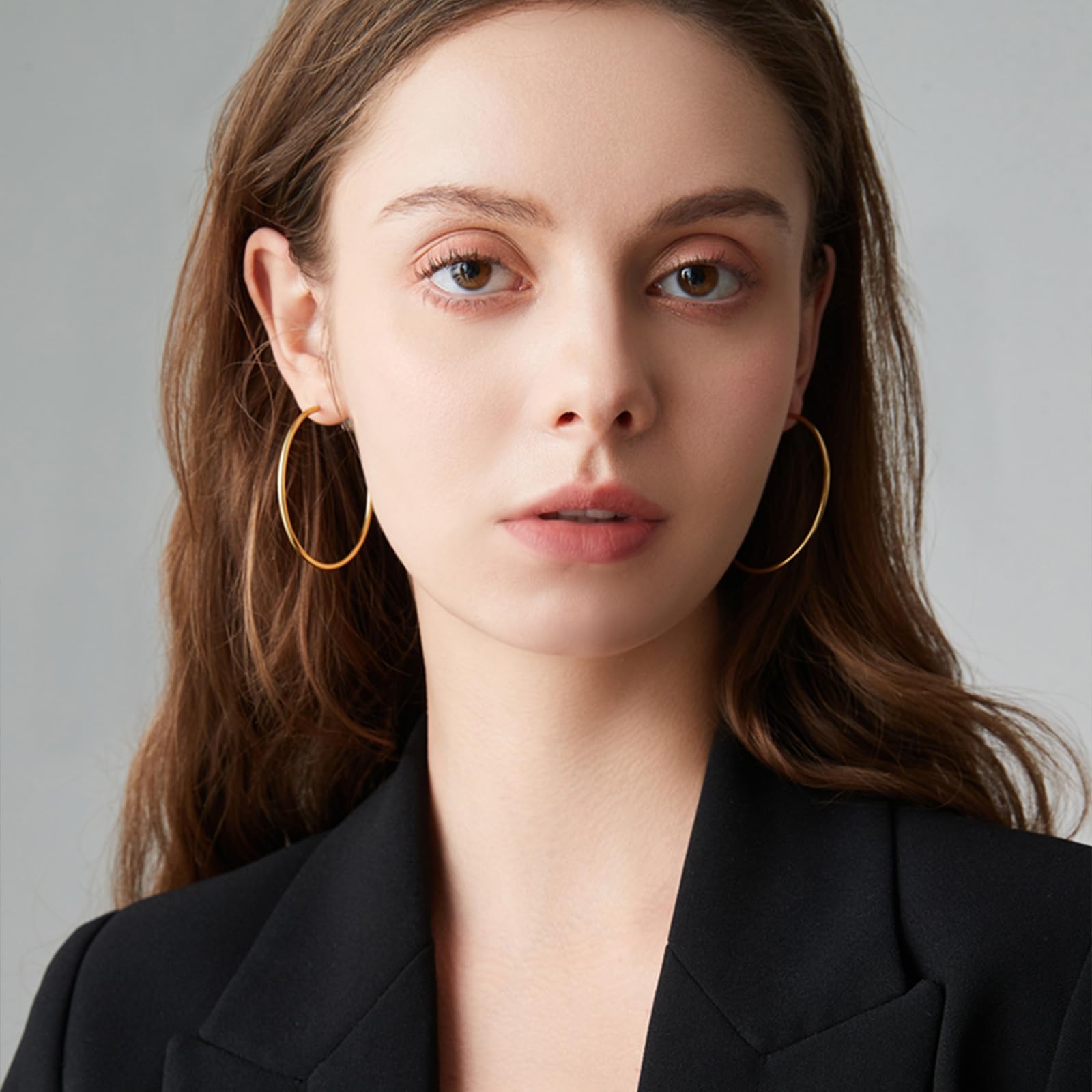 4 Pairs 14K Gold Plated Hoop Earrings for Women - Hypoallergenic Lightweight Dangle Earrings Set in Silver & Gold | Perfect for Everyday Wear, Parties & Gifts