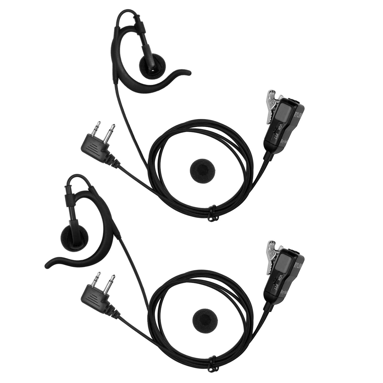Midland Walkie Talkie Earpiece - 2 Pack Two-Way Radio Headset with Ear Clip, Compatible with Midland Radios | Clear Communication for Security, Construction & Outdoor Activities