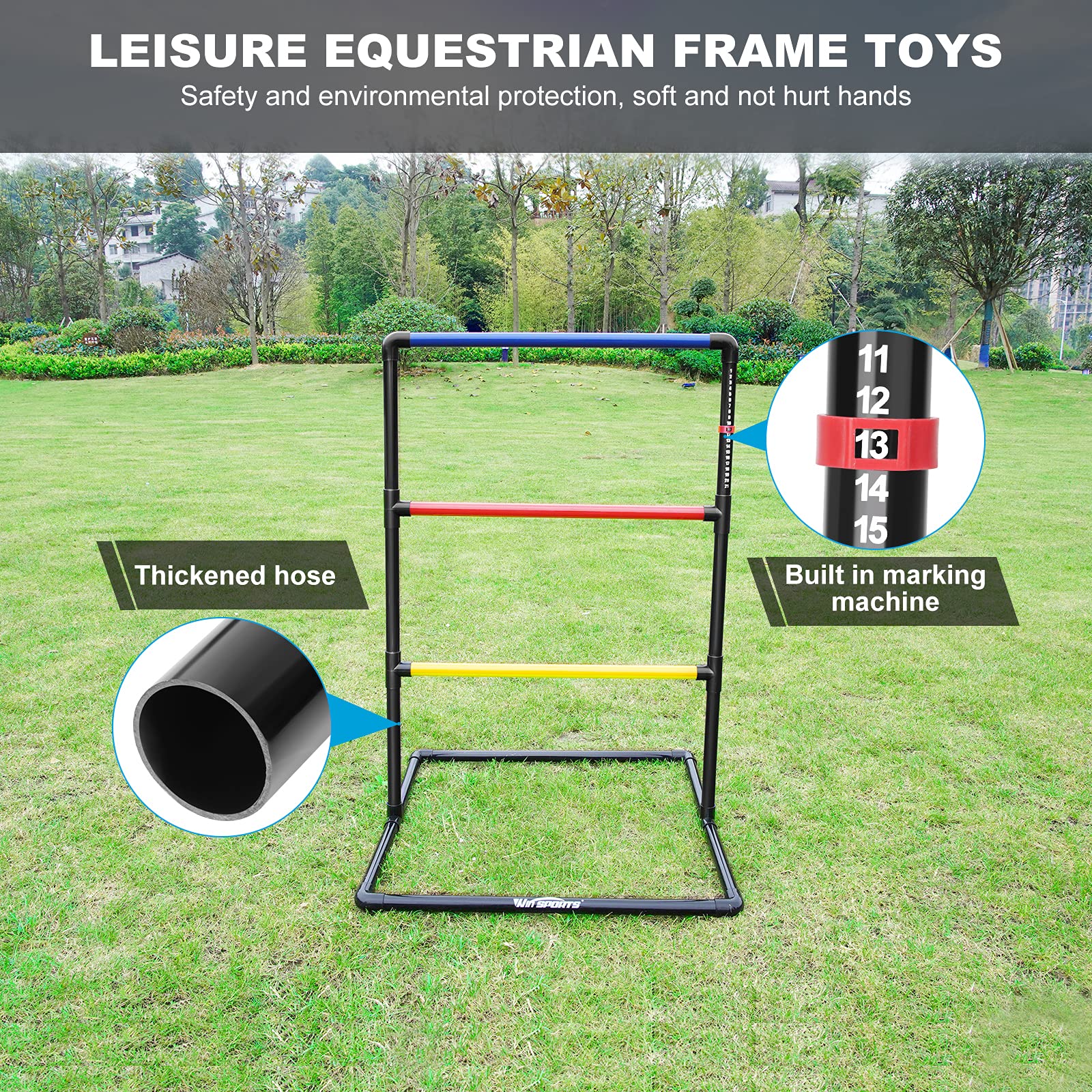 Premium Ladder Toss Outdoor Game Set - 6 Weighted Bolos, Carrying Case & Sand-Weighted PVC Pipes for Backyard, Beach, Tailgating & Family Fun - Perfect for Adults & Kids - Indoor/Outdoor Ladder Ball Game