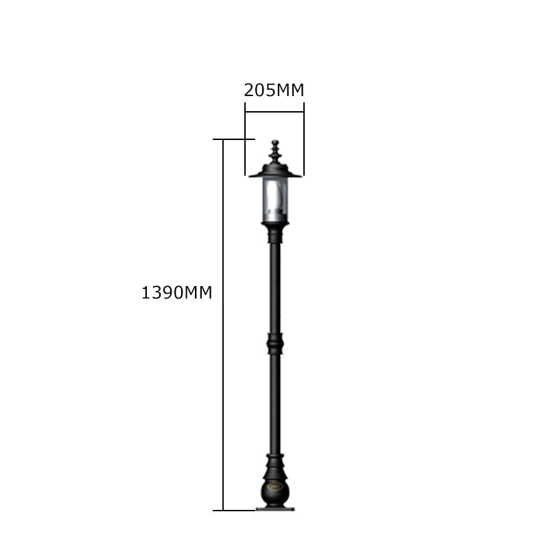 Betley 1Lt Cast Iron Lamp Post - Outdoor Garden Lighting for Pathways, Driveways & Porches