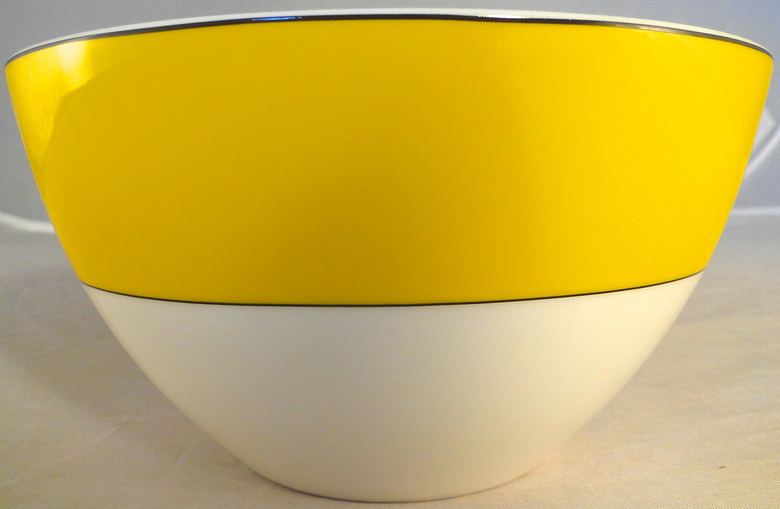 Kate Spade Lenox Rutherford Circle 4-Piece Dinnerware Set - Yellow Pattern Plates, Bowl & Tea/Coffee Cups | Elegant Table Setting for Dining, Entertaining & Gifts