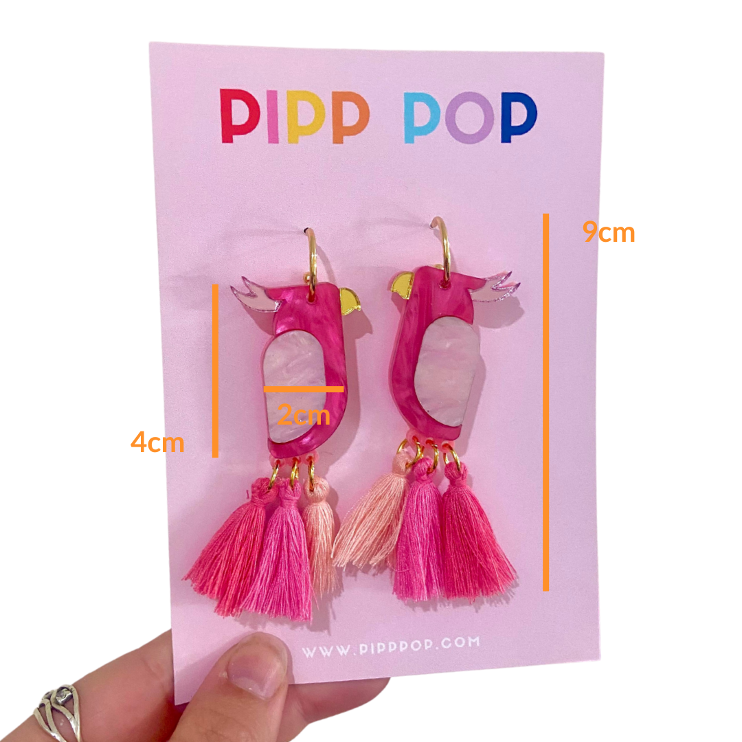 Pink Galah Dangle Earrings for Women - Australian Bird Inspired Jewelry - Lightweight & Hypoallergenic - Perfect for Parties, Weddings & Everyday Wear