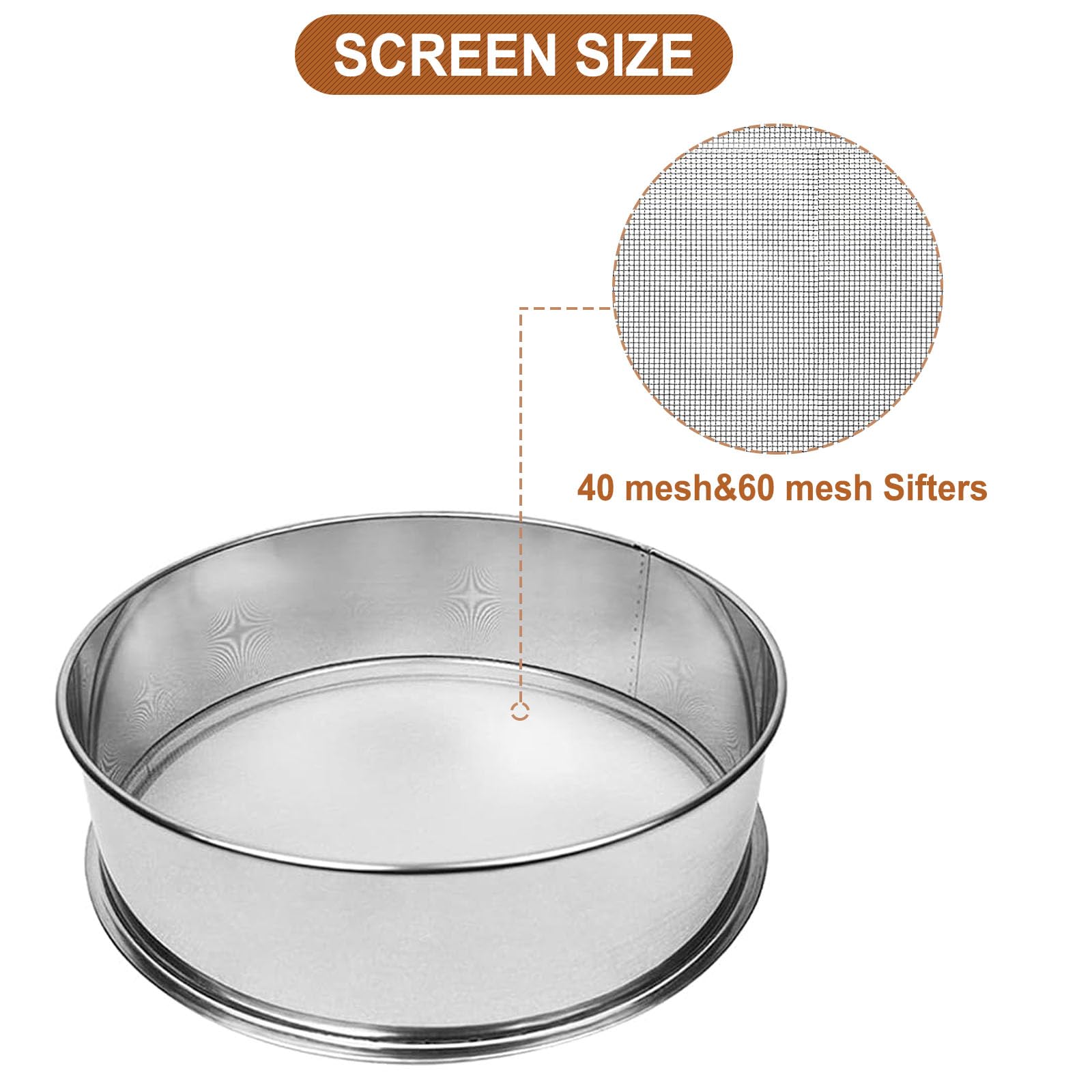 Automatic 40+60 Mesh Powder Sifter Machine - 110V Stainless Steel Sieve Shaker with 2 Screens for Filtering Flour, Particles & Liquids | Perfect for Baking, Pharmaceuticals & Lab Use
