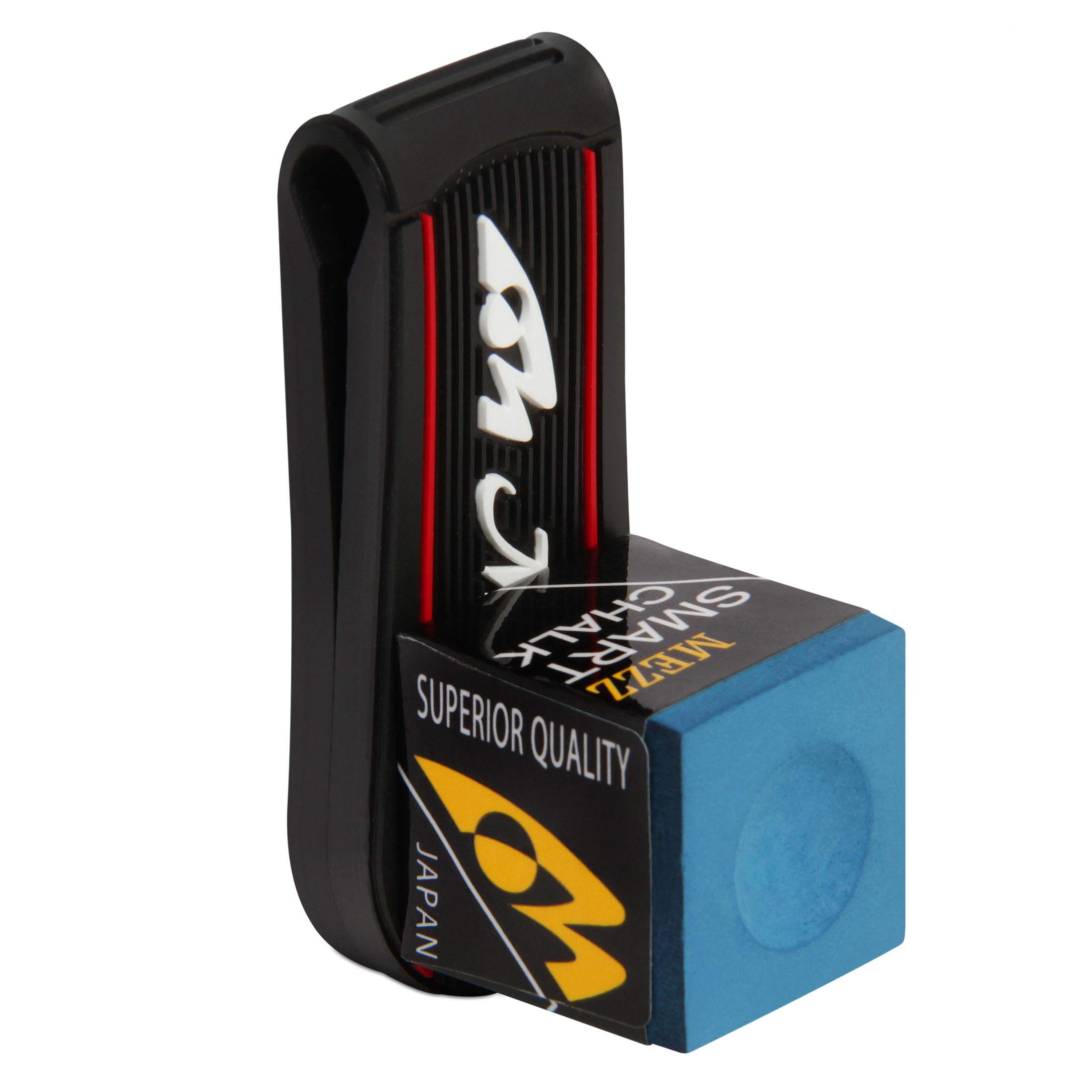 Premium Magnetic Pool Billiard Chalk Holder - Black with White Logo - Secure & Convenient Chalk Accessory for Pool Players - Perfect for Home Game Rooms, Bars, and Professional Tournaments