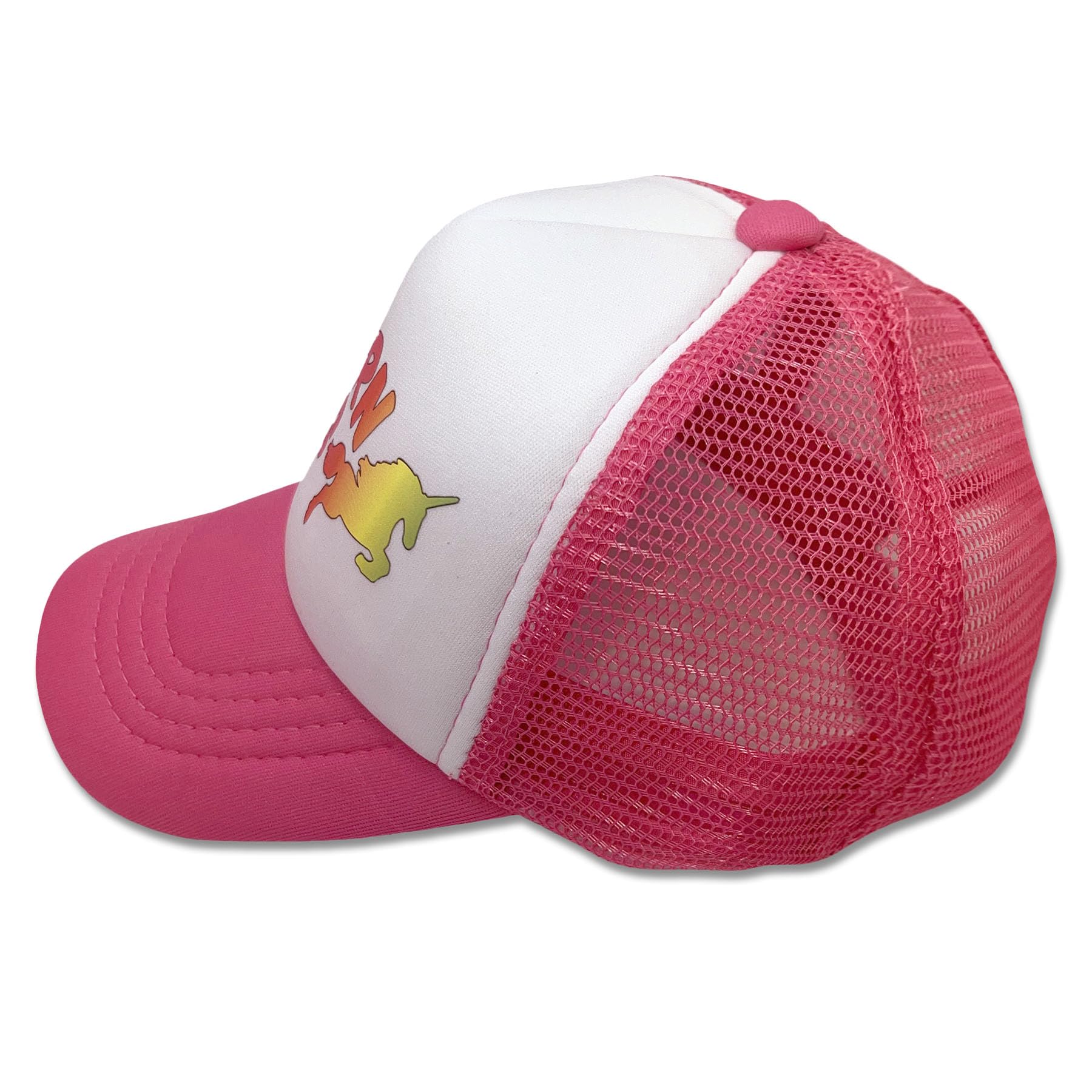 Sol Baby Unicorn Snapback Hat - Adjustable Pink Mesh Cap for Summer Beach