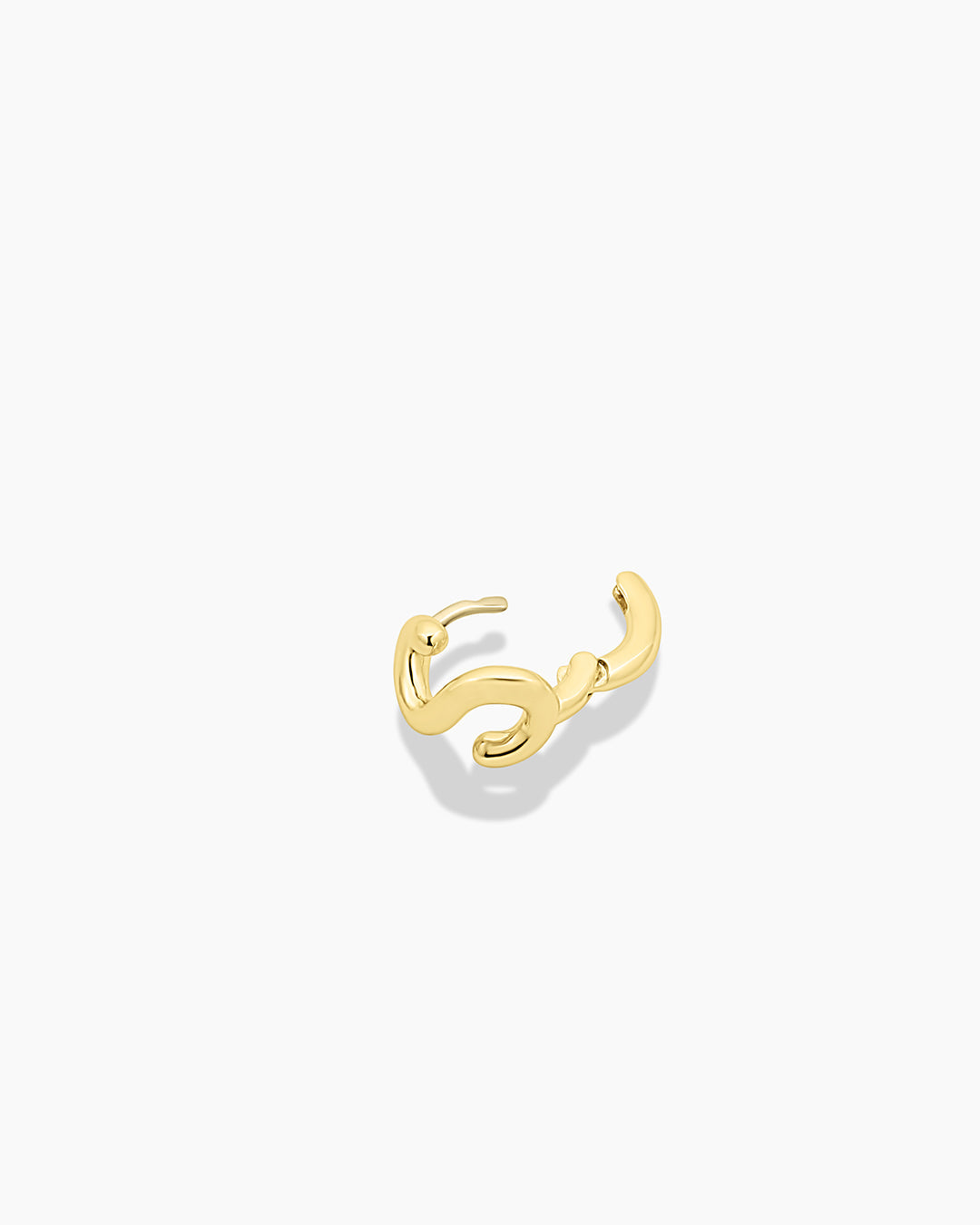 Alphabet Single Huggie Earrings - Gold Plated Initial Letter Studs for Women - Perfect for Everyday Wear, Gifts & Special Occasions