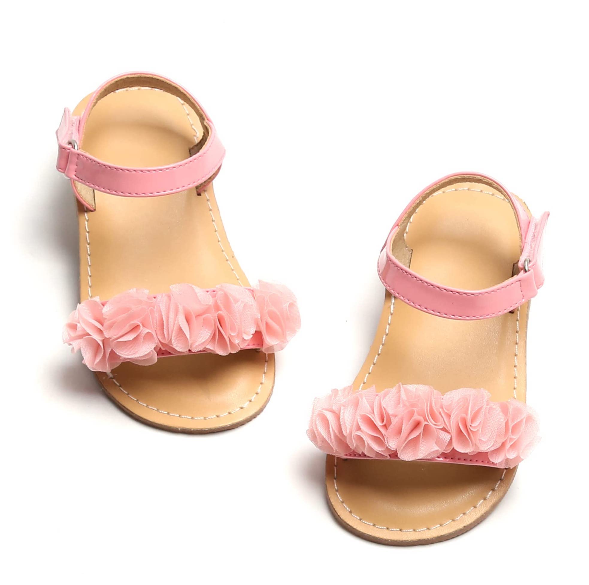 Otter MOMO Girls Sandals - Cute Open Toe Princess Flat Sandals with Ruffle Design for Summer | Perfect for Beach, Pool, and Casual Outings