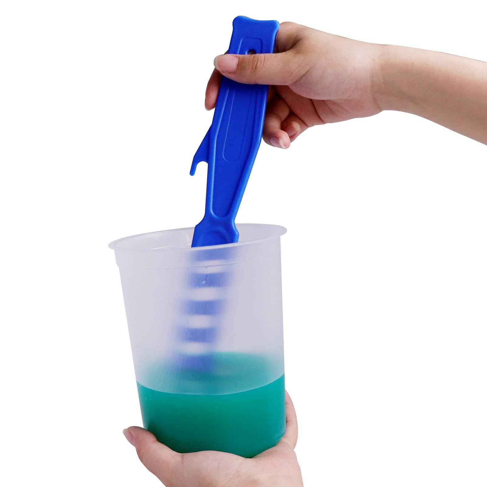 **Disposable HVLP Paint Sprayer Gun Cup Kit - 20oz with 50 Liners, 50 Lids, 1 Hard Cup, Retainer Ring, 10 Plugs & Mixing Stick - Perfect for Automotive, Furniture & DIY Painting Projects**