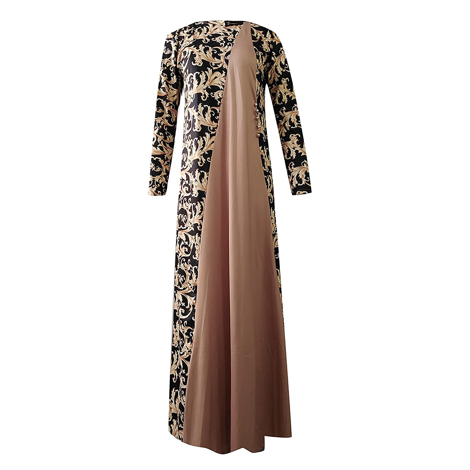 SERYU Women's Plus Size Floral Maxi Dress - Long Flowy Muslim Islamic Dress for Prayer, Eid, Wedding & Casual Wear