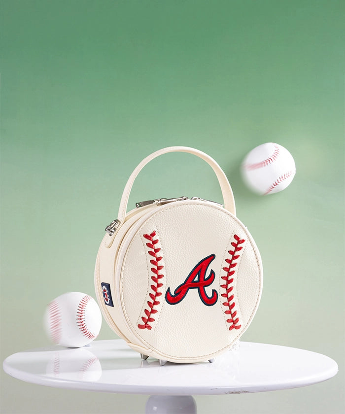 MLB Atlanta Braves Genuine Leather Crossbody Bag for Women & Men - Stylish & Durable Purse for Baseball Games, Travel & Daily Use