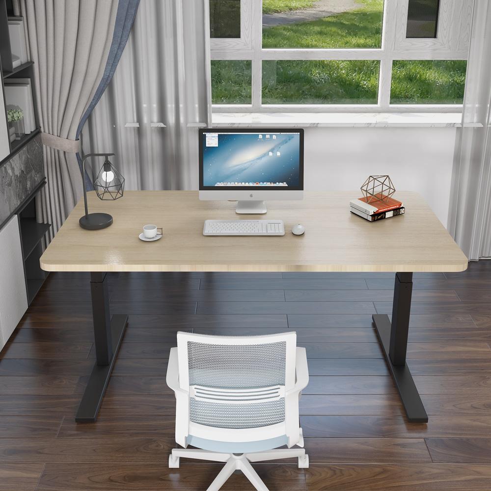 160cm Electric Standing Desk - Adjustable Height Sit Stand Desk with Dual Motor, White Frame & Black Top - Perfect for Home Office, Gaming & Workspace Ergonomics