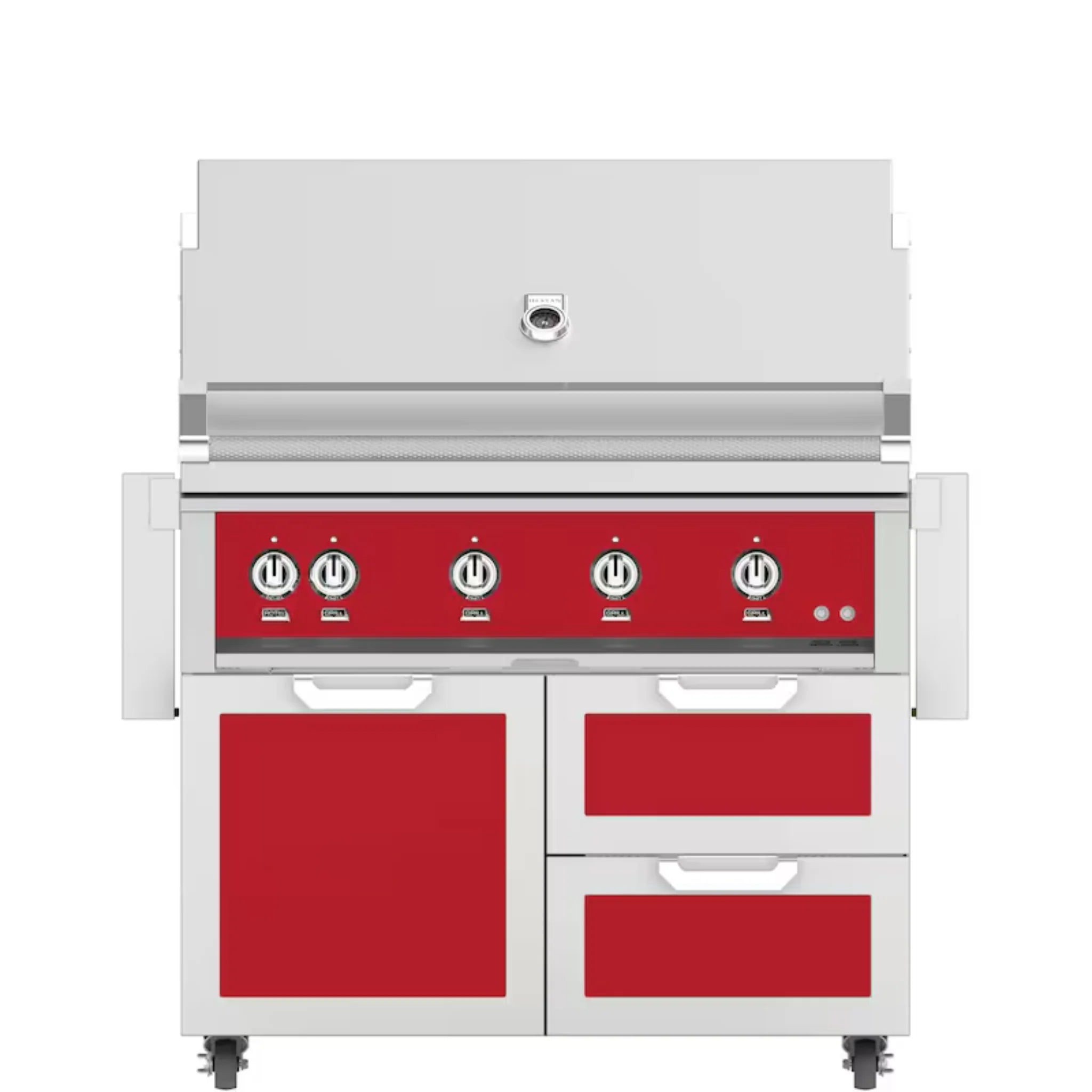 Hestan 42-Inch Freestanding Outdoor Gas Grill with Door & Double Storage Drawers - GBR42 GCR42 - Perfect for Backyard BBQs, Patio Cooking, and Outdoor Entertaining