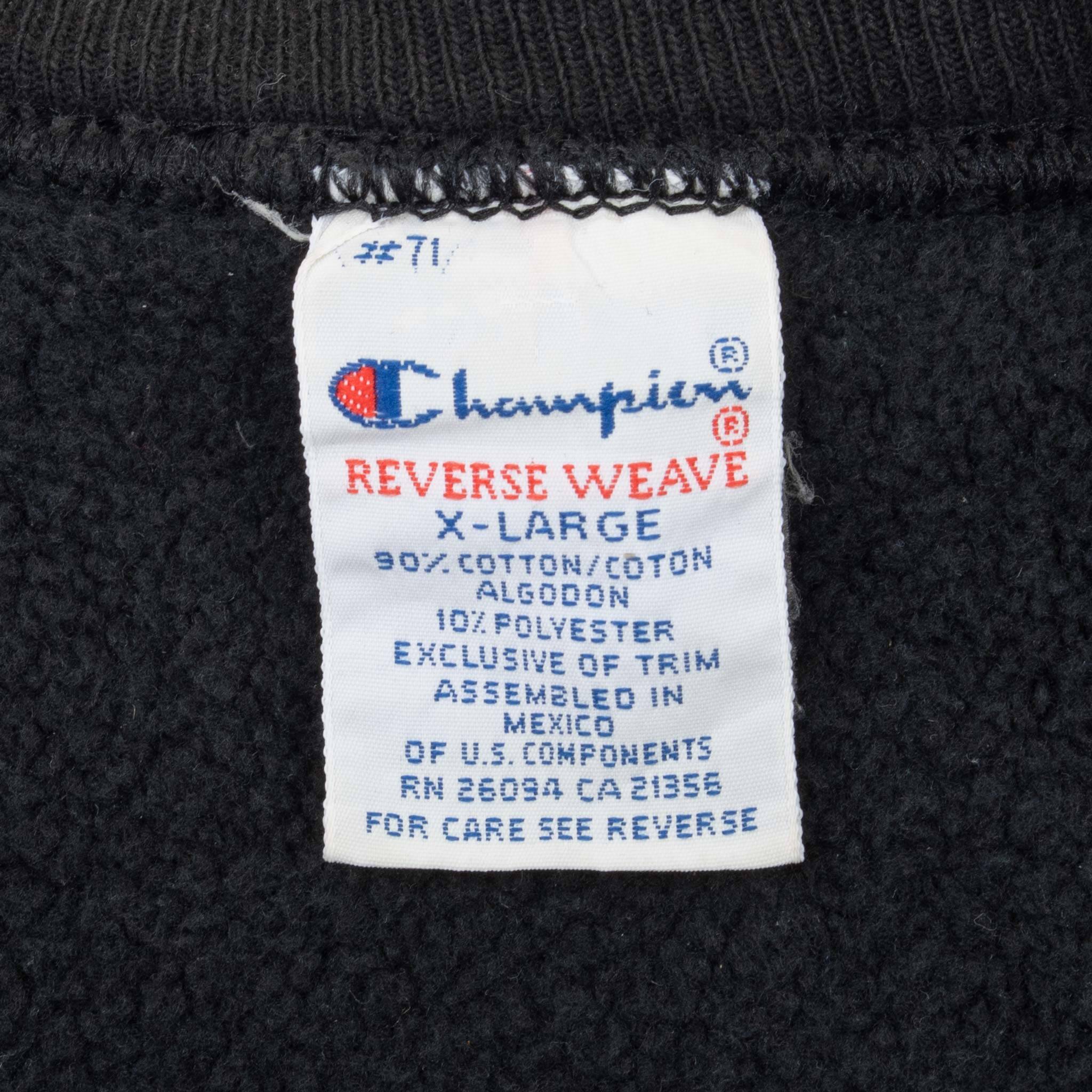 Vintage Champion Reverse Weave Pi Alpha Phi Black Sweatshirt 1990s XL - Retro College Greek Letter Hoodie for Men & Women - Perfect for Casual Wear, Gym, and Vintage Fashion Enthusiasts