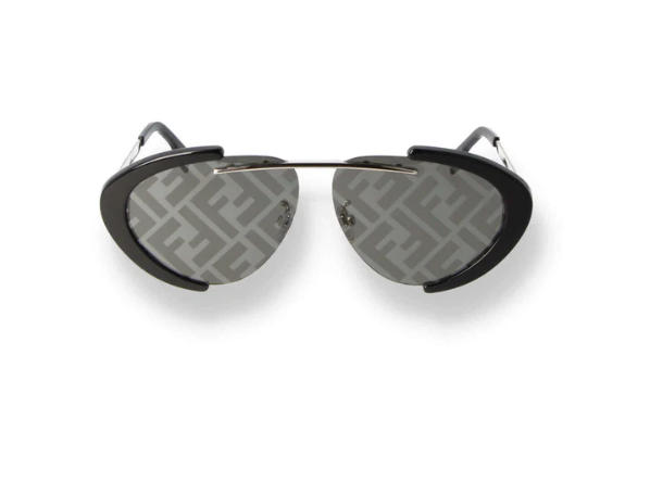 Fendi FE40042U 01C Black Silver/Grey Mirrored Oval Sunglasses for Men - UV Protection Polarized Lenses - Perfect for Driving, Beach & Outdoor Activities