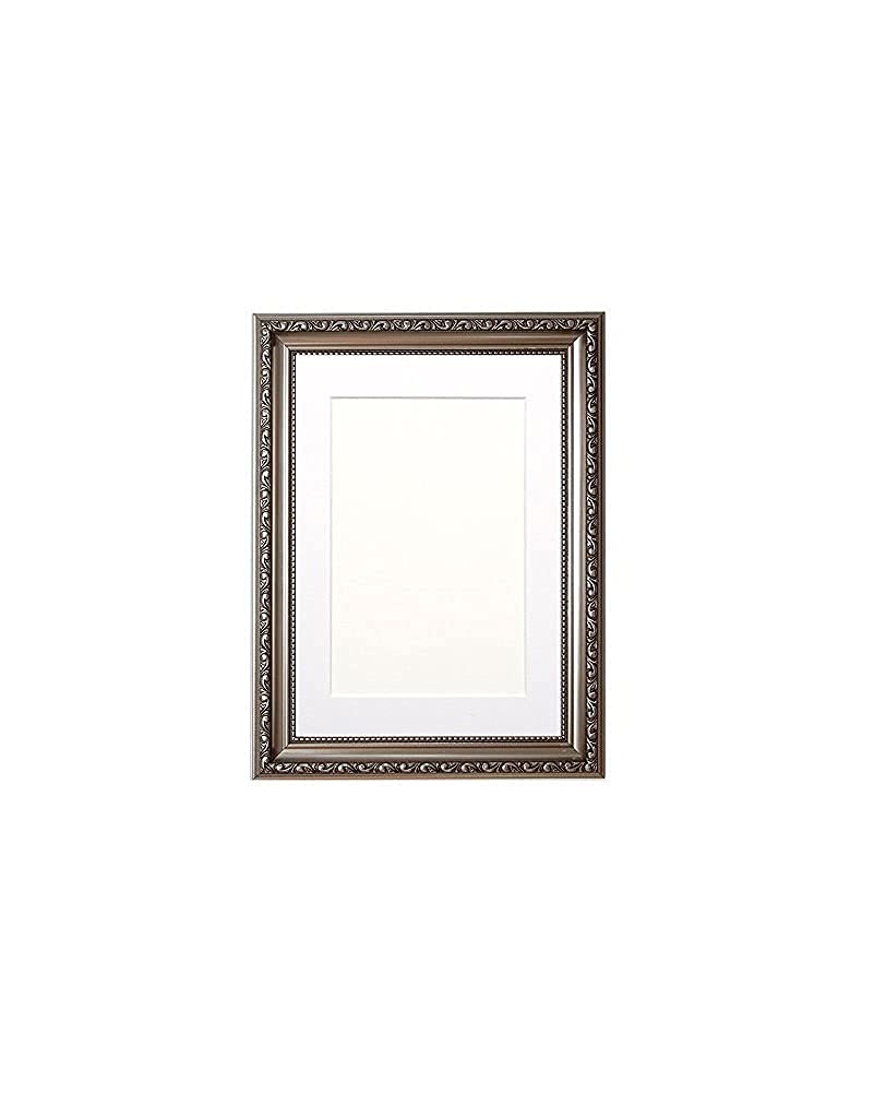 Elegant Shabby Chic Picture Frame - Gun Metal Ornate Photo/Poster Frame with White Matt & MDF Backing Board | Perfect for A2 Artwork Display in Living Room, Bedroom or Office Decor
