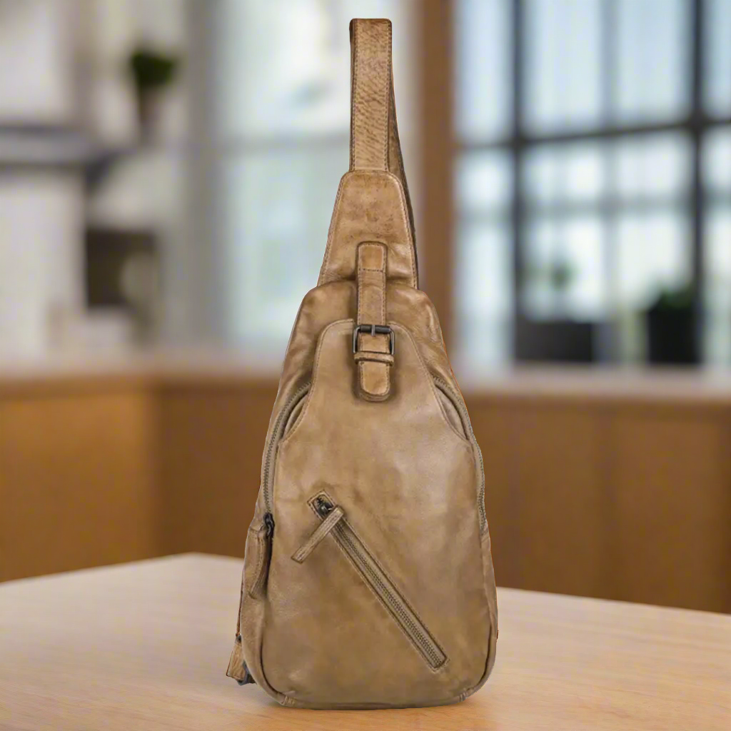 Off The Shoulder Leather Chest Backpack - Stylish & Durable Crossbody Bag for Women - Perfect for Travel, Hiking, and Everyday Use