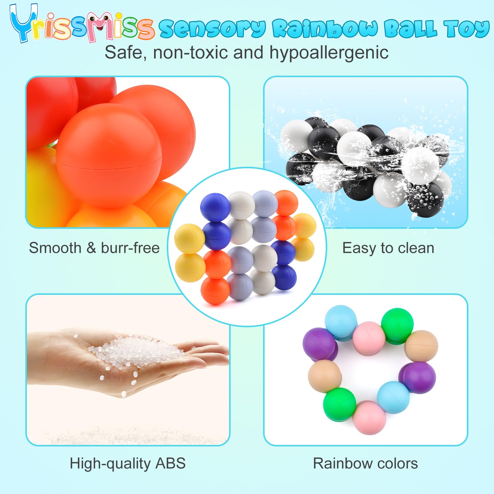4PCS Autism Sensory Toys for Kids & Adults - Stress Relief Fidget Toys for Autism, ADHD, Anxiety - Stocking Stuffers, Travel Toys for Toddlers Ages 3-5 - Perfect for Home, School & Car Rides (E)