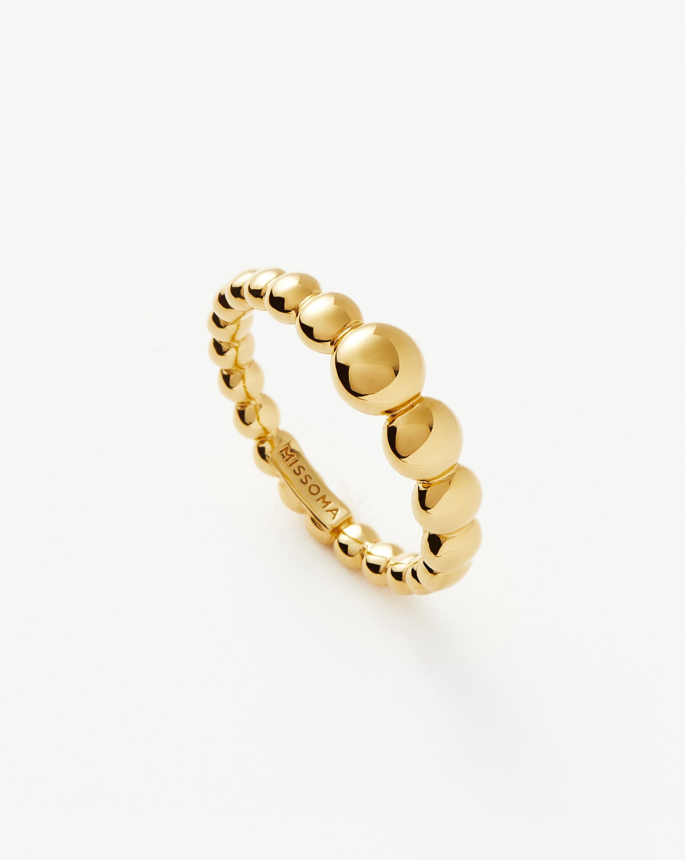 18k Gold Vermeil Beaded Stacking Rings for Women - Elegant Layered Jewelry for Everyday Wear & Special Occasions