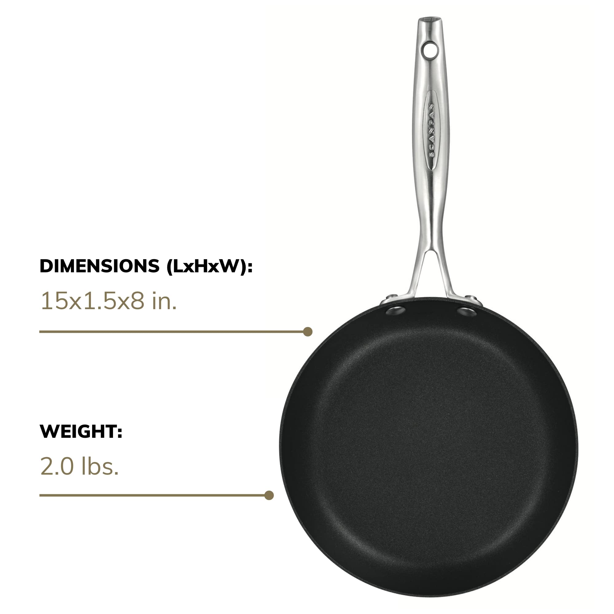 SCANPAN Pro IQ 8-Inch Nonstick Frying Pan - Premium Danish Cookware - Oven, Dishwasher & Metal Utensil Safe - Perfect for Sautéing, Frying & Baking - Handcrafted in Denmark for Home Chefs & Professional Kitchens