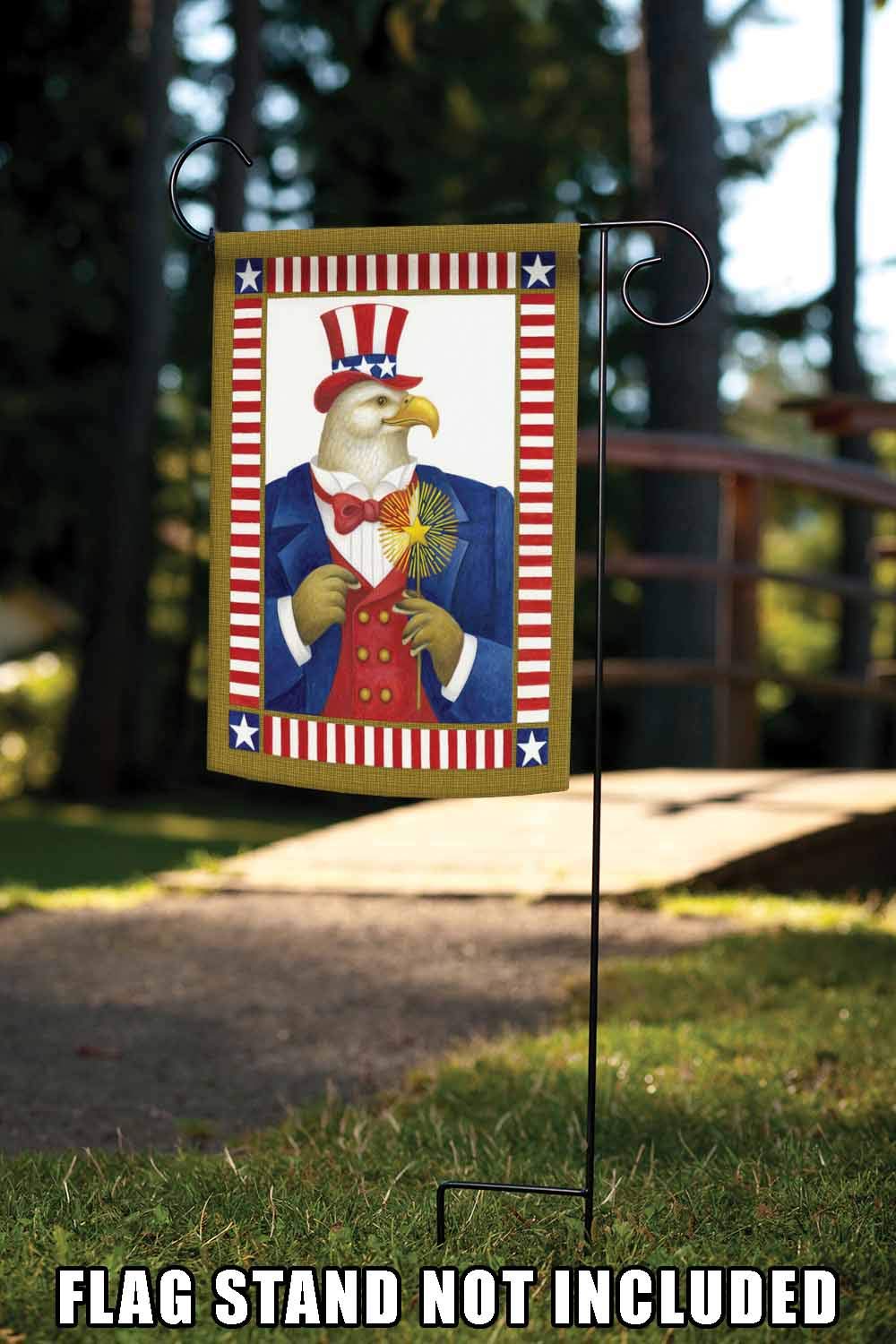 Toland Home Garden 119827 Uncle Eagle Sam Patriotic Flag - 12x18 Inch Double Sided American Garden Flag for Outdoor Yard & House Decoration - Perfect for 4th of July, Memorial Day & Patriotic Events