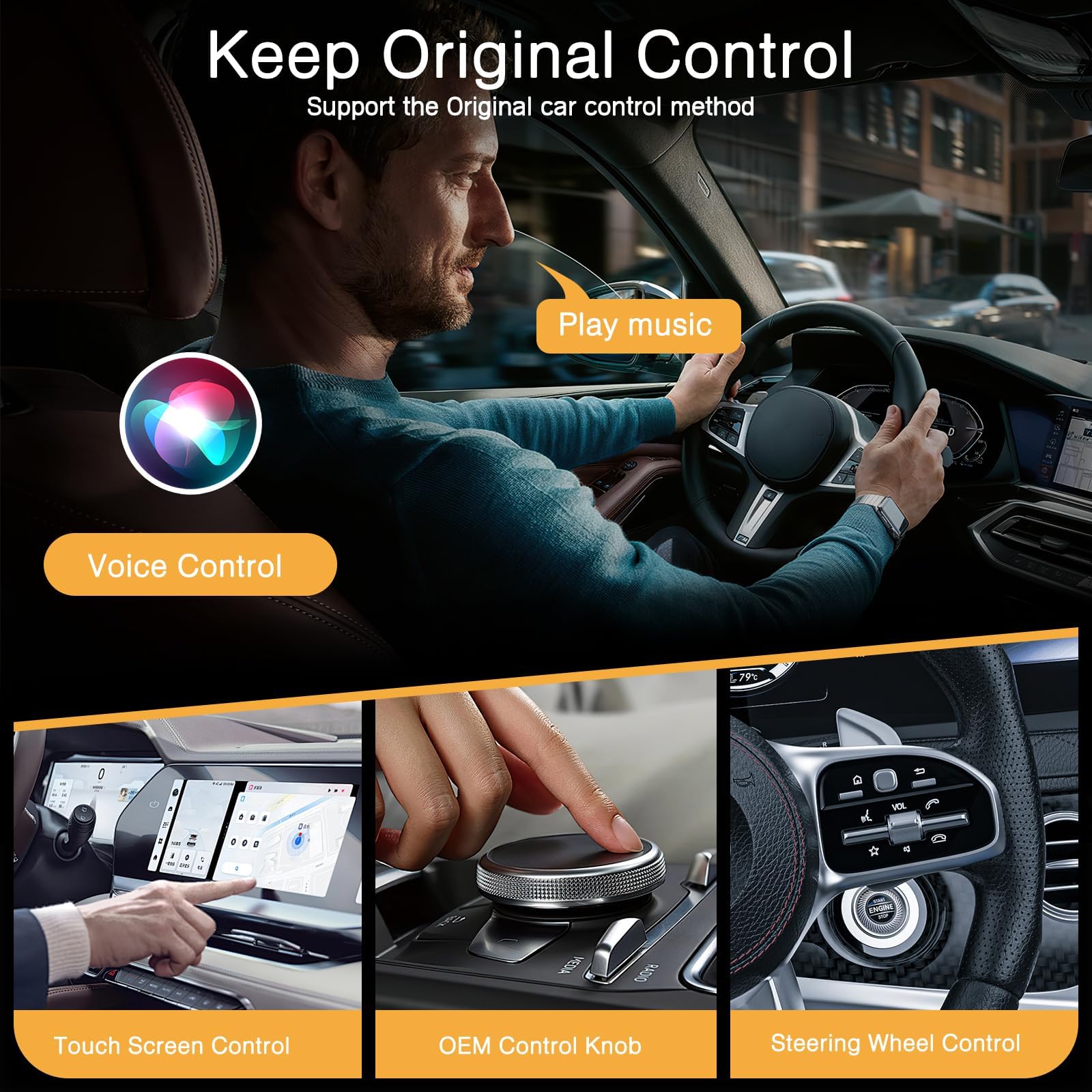 2025 Upgraded Wireless CarPlay Adapter for Apple iPhone - Convert Wired to Wireless Bluetooth CarPlay, Plug & Play Stereo Dongle for Cars 2017+ & iPhone iOS 10+ | Seamless Music Streaming & Hands-Free Calling While Driving