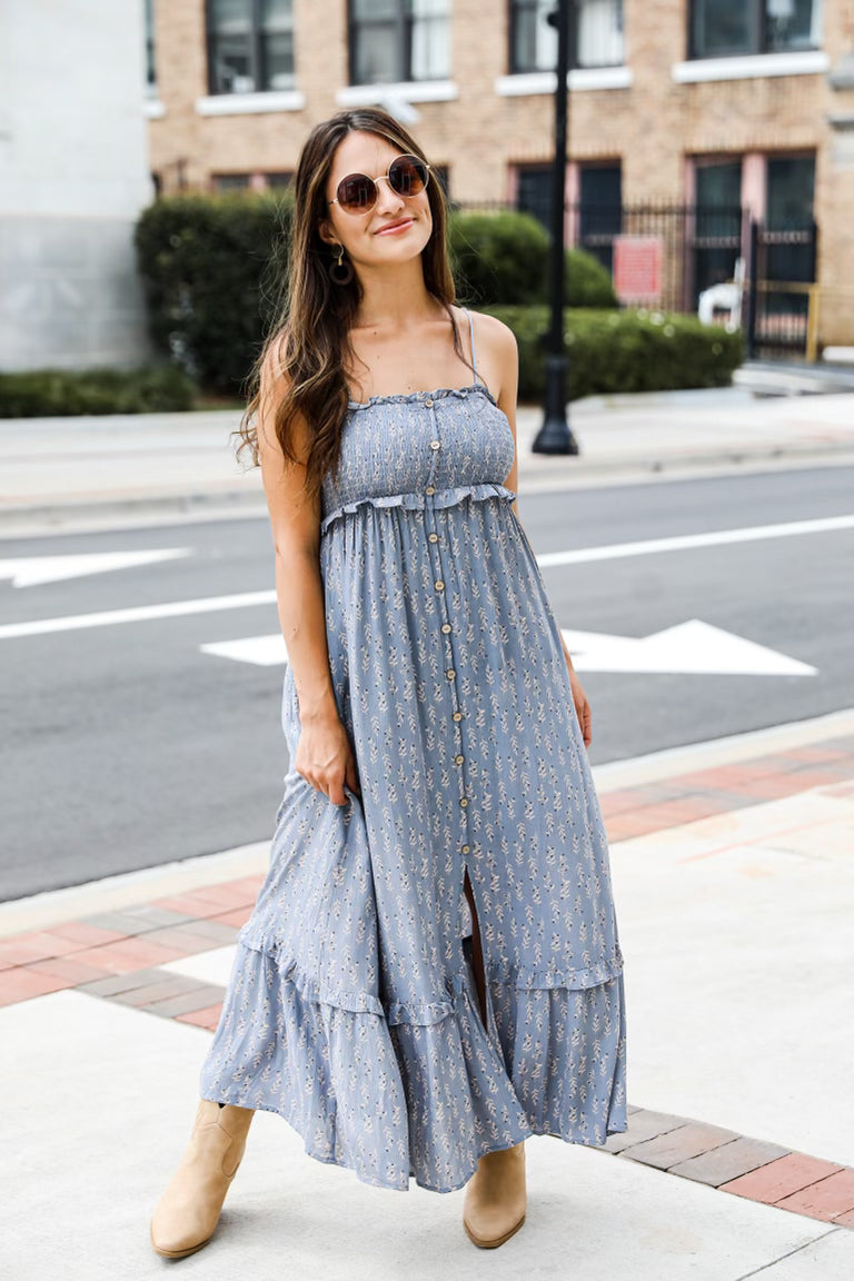 Forever Enchanted Floral Midi Dress for Women - Elegant A-Line Summer Party Dress for Weddings, Cocktails & Special Occasions