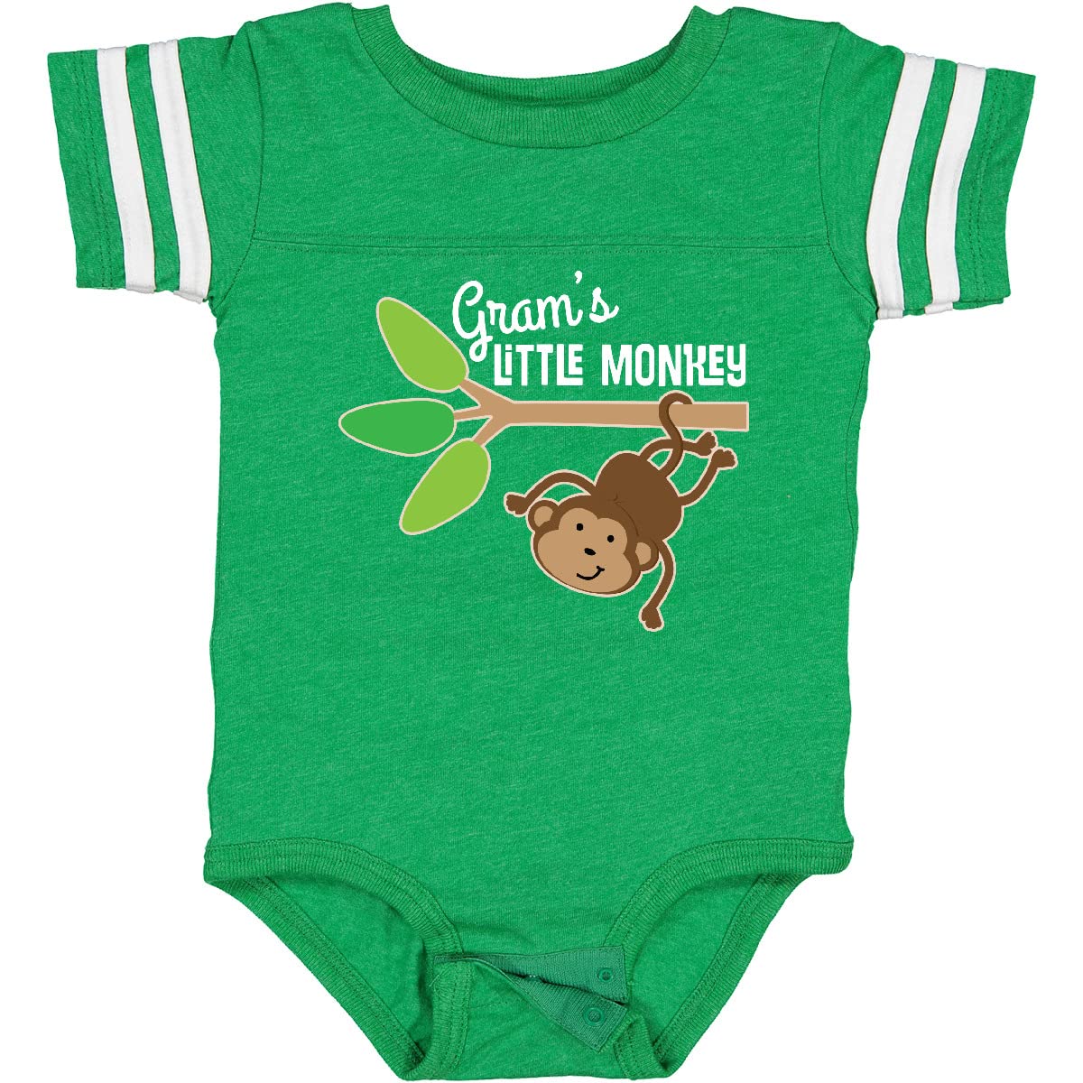 Inktastic Gram's Little Monkey Grandchild Baby Bodysuit - Cute Cotton Onesie for Infants & Toddlers - Perfect for Family Photos, Playdates & Grandparent Visits
