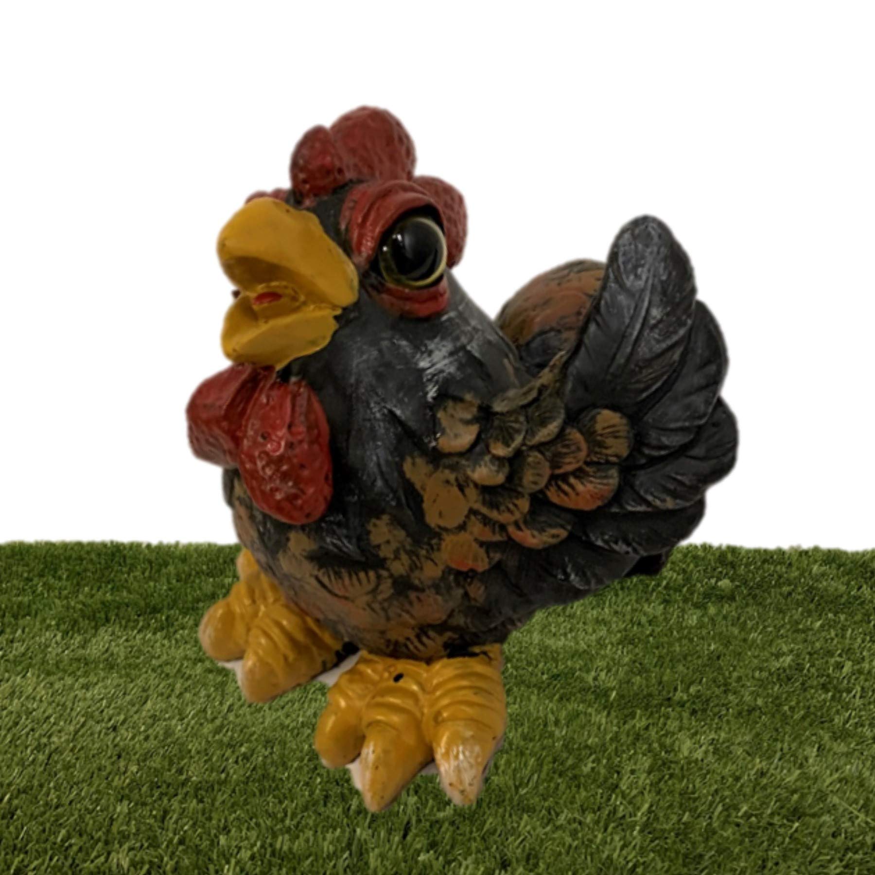 Rooster Lucky & Jr. Whimsical Animal Statue for Home & Garden Decor - Perfect for Outdoor Patio, Lawn Ornament, and Farmhouse Style Decoration