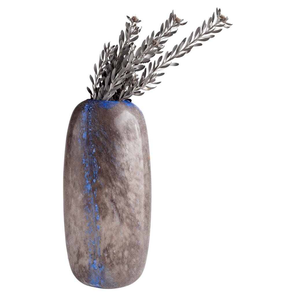 Cyan Design 11259 Bluesposion Vase - Large Black and Blue Ceramic Vase for Home Decor, Centerpiece, Wedding, or Office Decoration