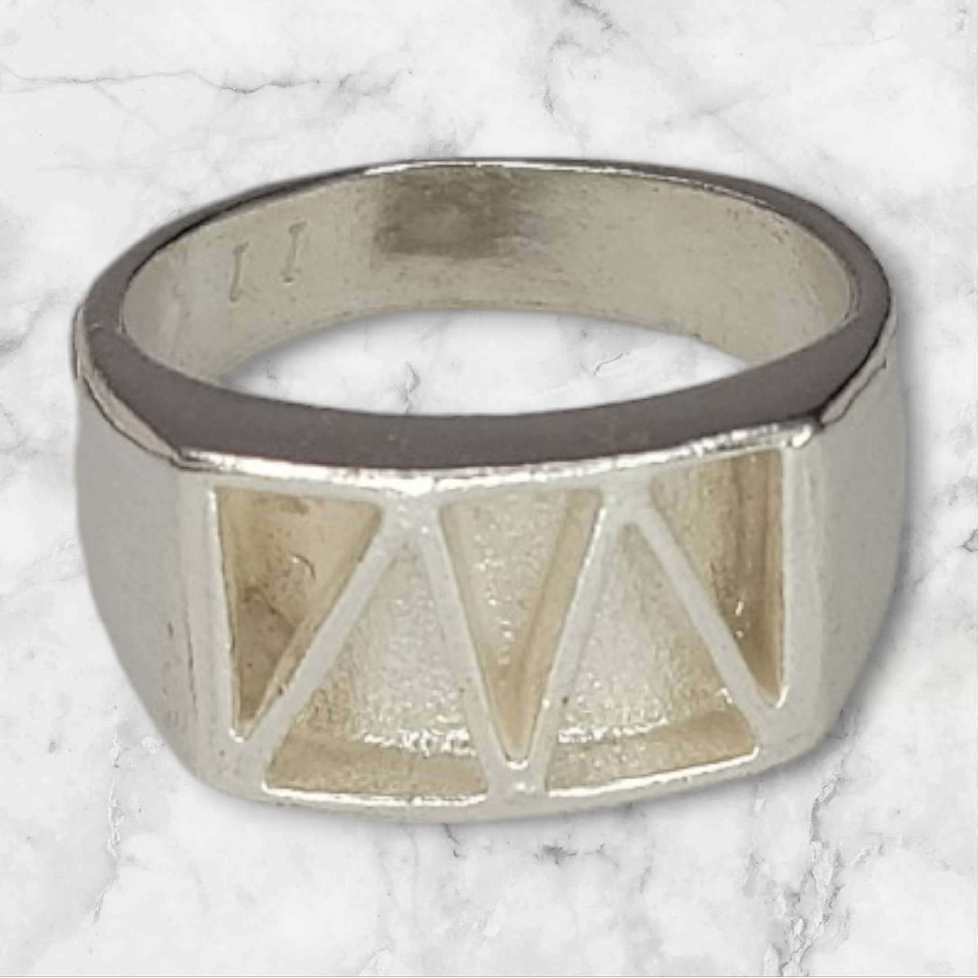 Solid Sterling Silver Inlay Rectangle Blank Setting - Rough Cast DIY Jewelry Making, Empty Ring for Carving & Engraving | Silversmith Supplies Size 7-12 | Perfect for Handmade Rings, Custom Jewelry Design & Metal Craft Projects