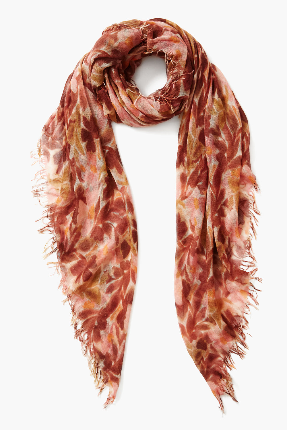 Luxury Cashmere and Silk Scarf - Dusty Rose Floral Pattern Wrap for Women | Elegant Fashion Accessory for Winter, Office, and Special Occasions