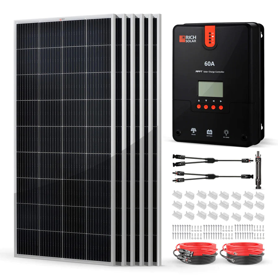 Rich Solar 1200 Watt Solar Panel Kit for Home, RV & Off-Grid Power - Complete Solar Energy System with Charge Controller & Cables