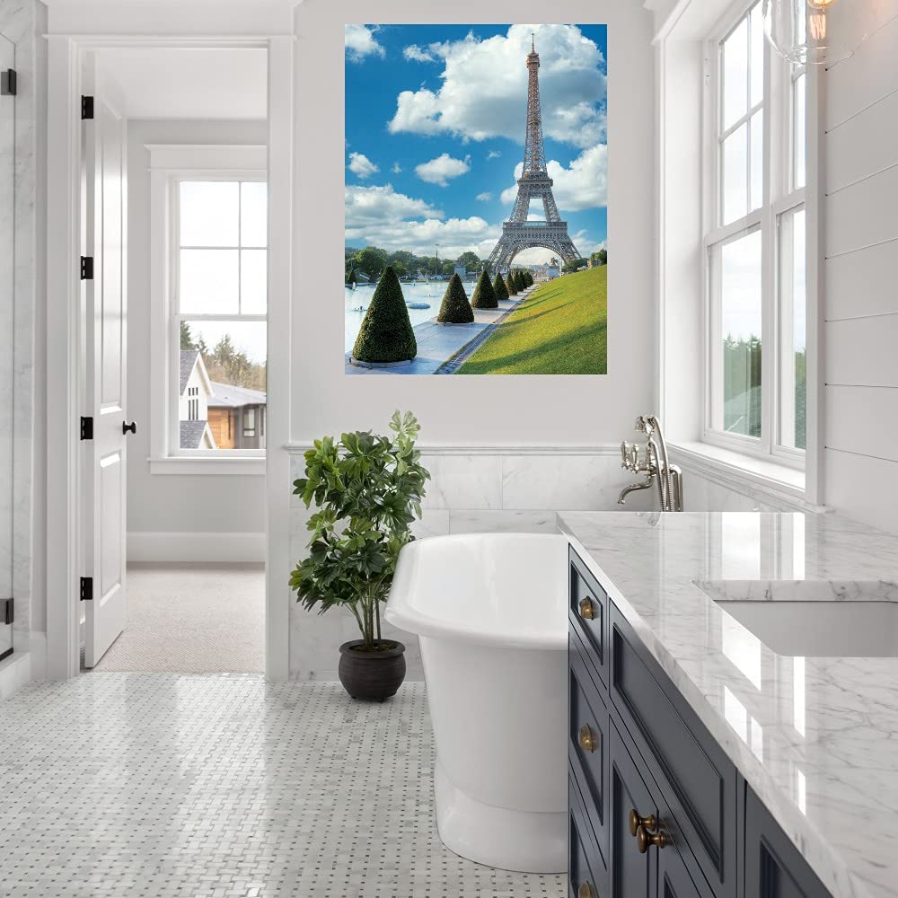 Eiffel Tower Canvas Wall Art - Parisian Landscape Painting by Alan Blaustein - High Quality Fine Art Print for Living Room, Bedroom, Office Decor - Ready to Hang 32x43 Inch - Perfect for Home, Hotel & Cafe Wall Decoration