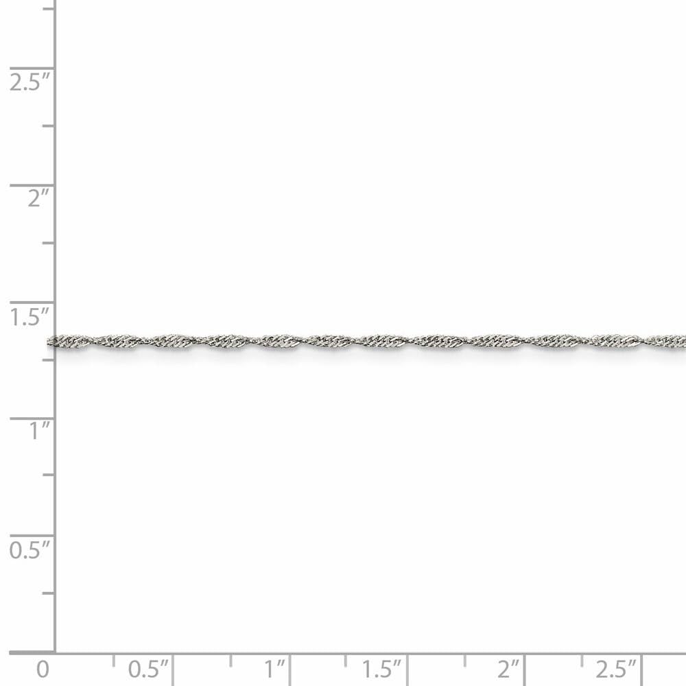 1.4mm Sterling Silver Singapore Chain Necklace for Women - Elegant & Durable