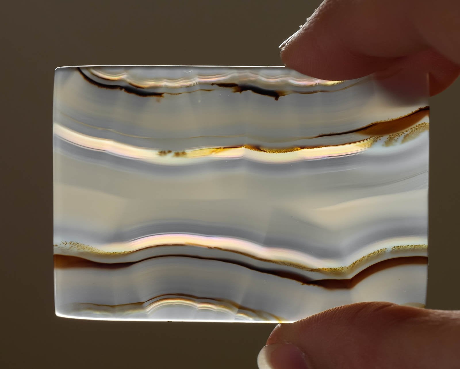 IRIS AGATE Crystal Cabochon Rectangle - Natural Gemstone for Jewelry Making, Healing Crystals, DIY Crafts | Perfect for Pendants, Rings & Spiritual Healing