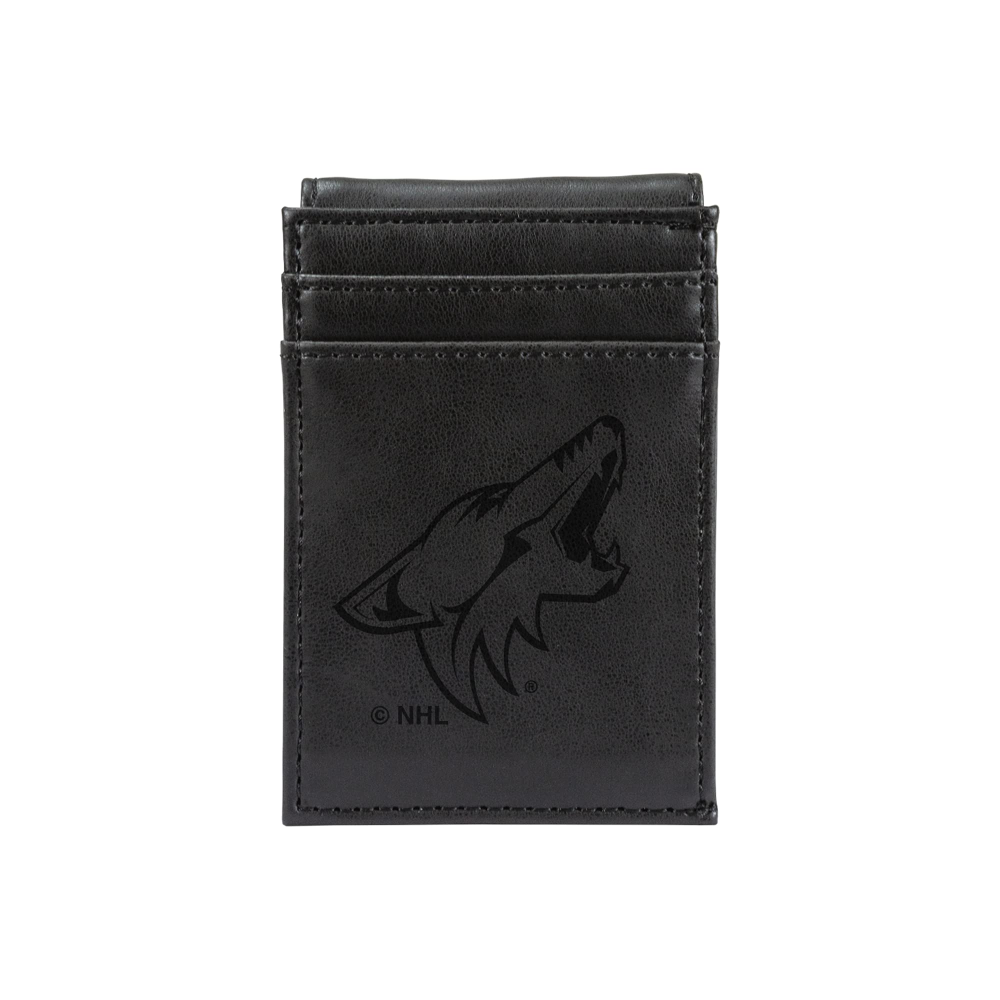 Personalized NHL Arizona Coyotes Black Front Pocket Wallet - Laser Engraved Hockey Fan Gift for Men - Perfect for Game Day, Collectibles & Everyday Use