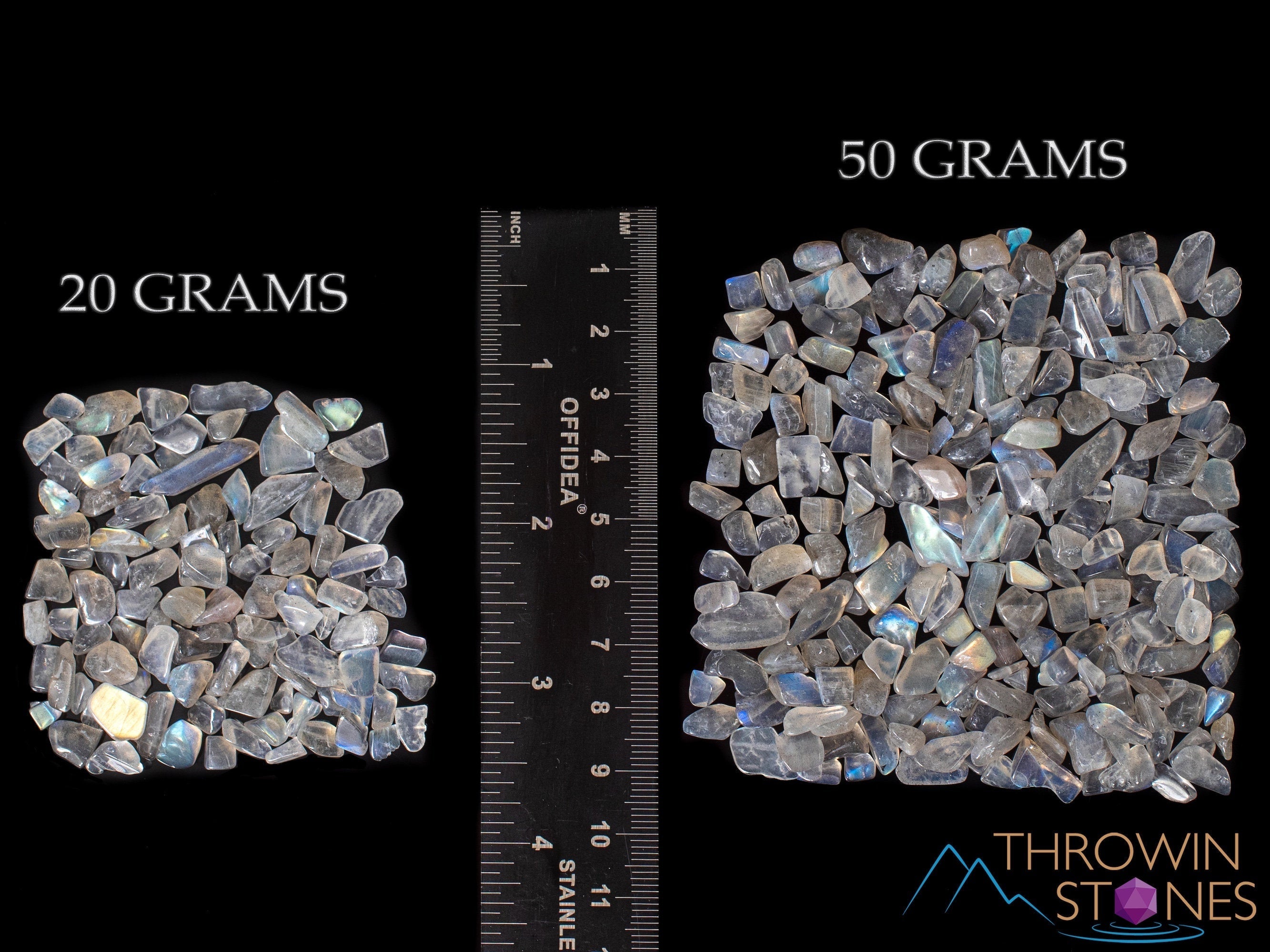 Labradorite Crystal Chips - Small Tumbled Gemstones for Jewelry Making, Healing & Decor (E1878) | DIY Crafts, Crystal Grids & Home Decor